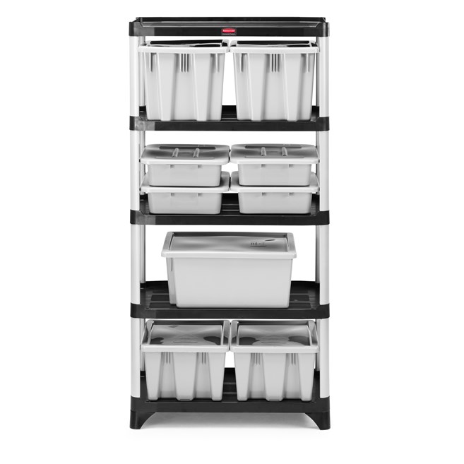 Store, organize and transport in style with durable and attractive shelving units.