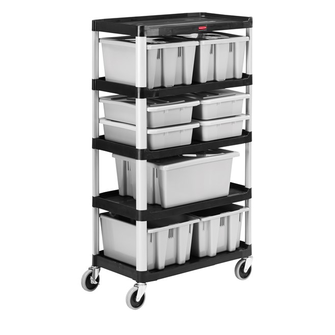 Store, organize and transport in style with durable and attractive shelving units.