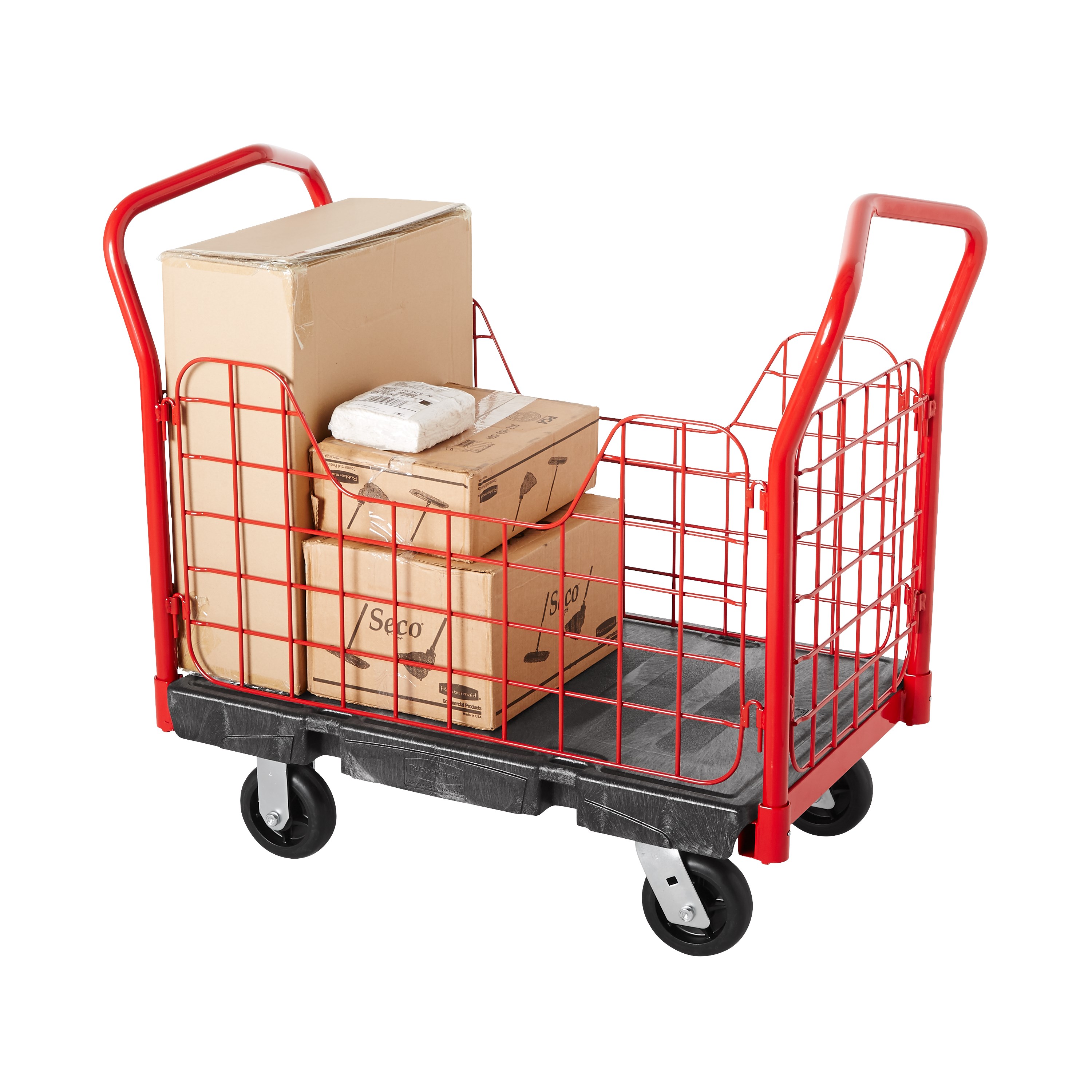 The Rubbermaid Commercial Side Panel Platform Truck 24"X36" with 6"TPR casters, 1000 lb. capacity