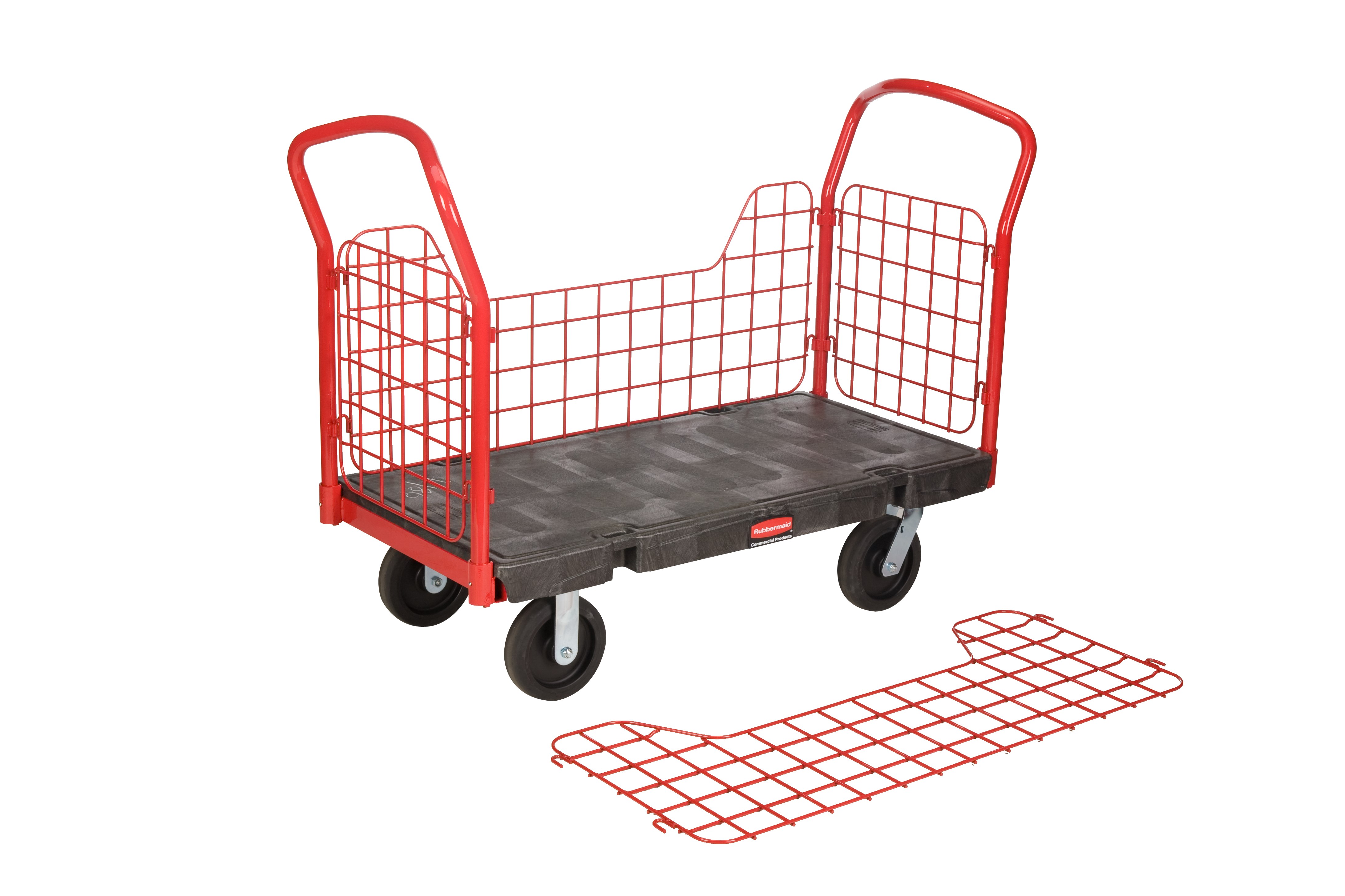 The Rubbermaid Commercial Side-Panel Platform Truck with 8" TPR casters, 2000 lb. capacity. Ideal for moving large, heavy, oversized loads in a variety of environments from retail to construction.