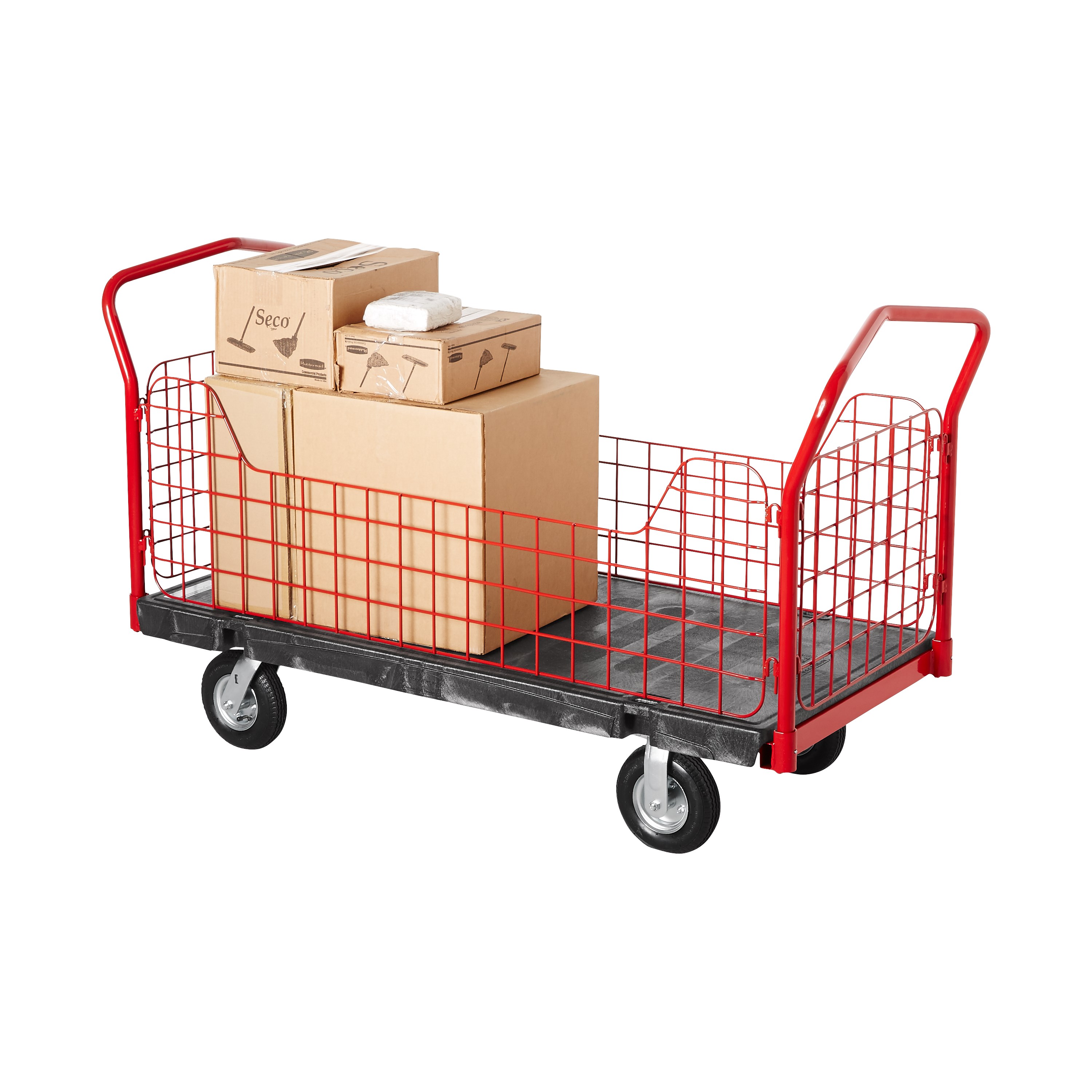 The Rubbermaid Commercial Side Panel Platform 30"X60" with 8" PNEUMATIC casters, 1200 lb. capacity