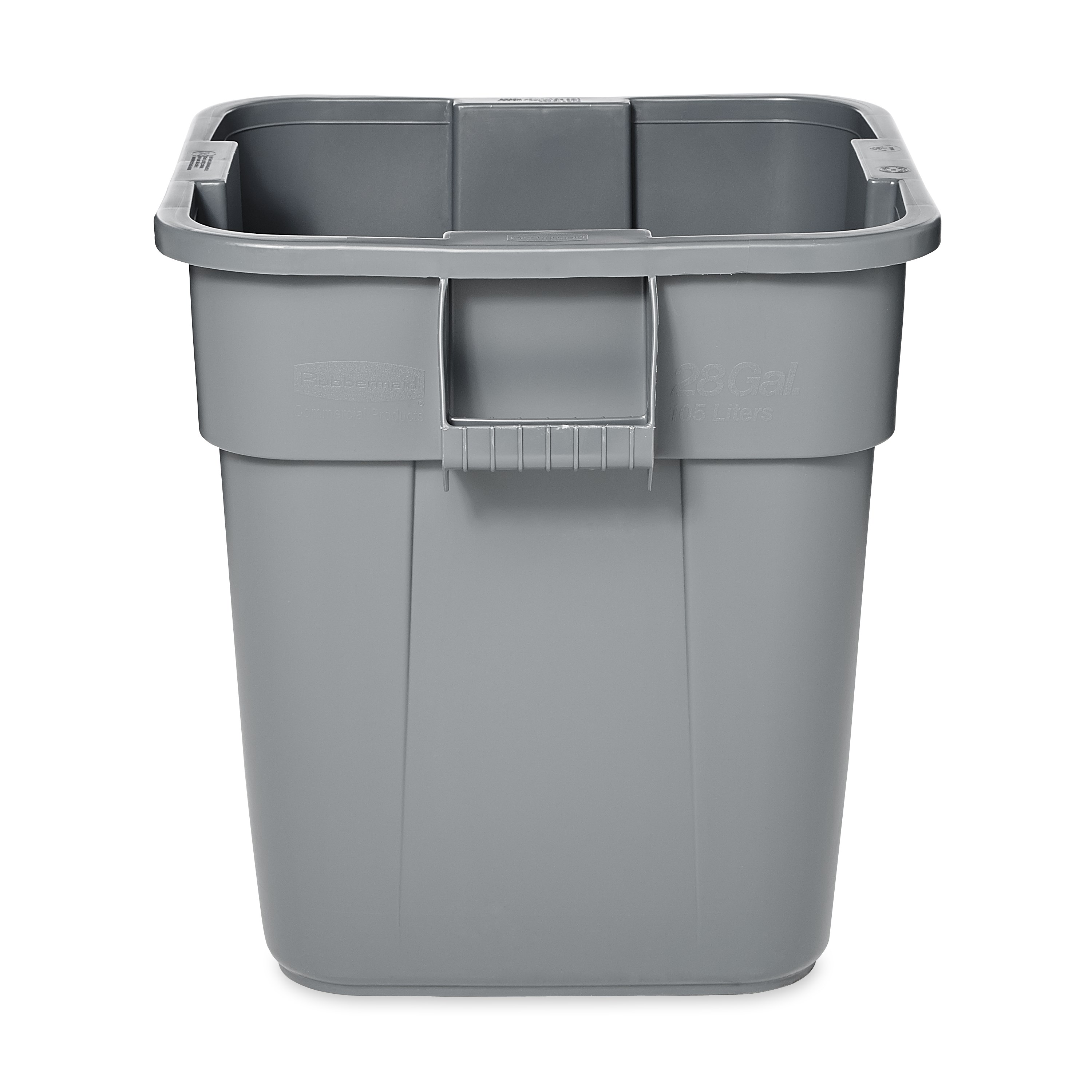 The Rubbermaid Commercial Square BRUTE® container offers up to 14% more capacity than round containers and is designed with professional-grade, heavy-duty plastic that won't rust, chip, or fade.