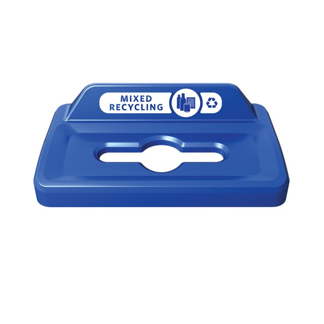 Slim Jim® recycling lids are designed to make recycling easier with consistent color-coding, lid openings and waste stream options.