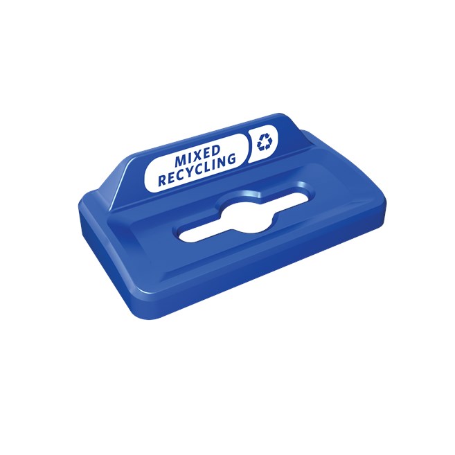 Slim Jim® recycling lids are designed to make recycling easier with consistent color-coding, lid openings and waste stream options.