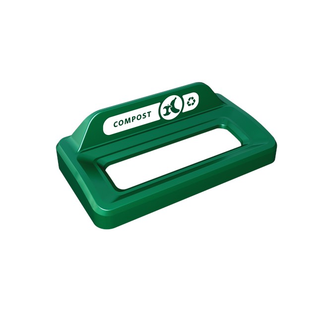 Slim Jim® recycling lids are designed to make recycling easier with consistent color-coding, lid openings and waste stream options.