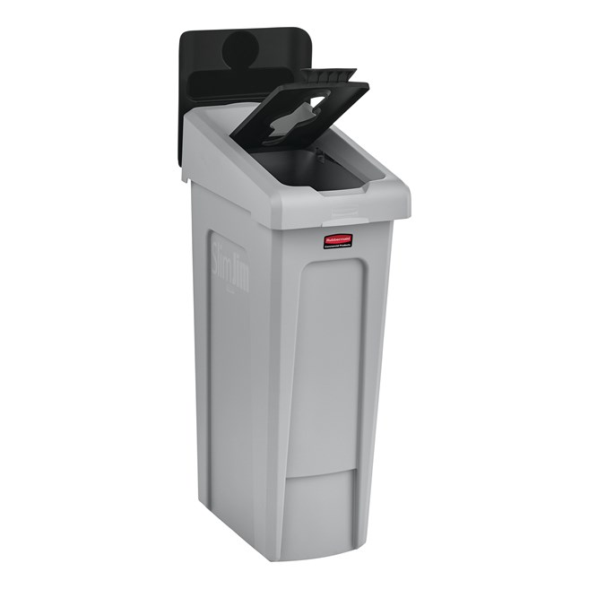 Slim Jim® Recycling Station Lid Inserts provide intuitive lid openings that promote recycling and improve productivity.