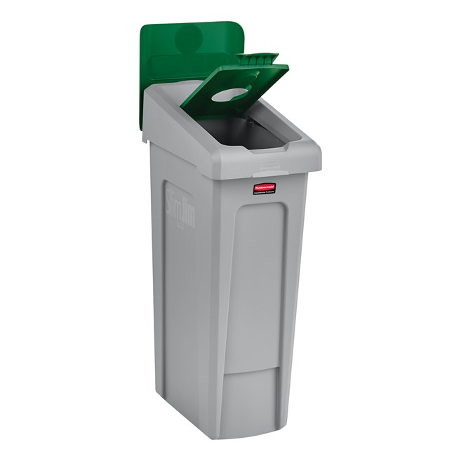 Slim Jim® Recycling Station Lid Inserts provide intuitive lid openings that promote recycling and improve productivity.