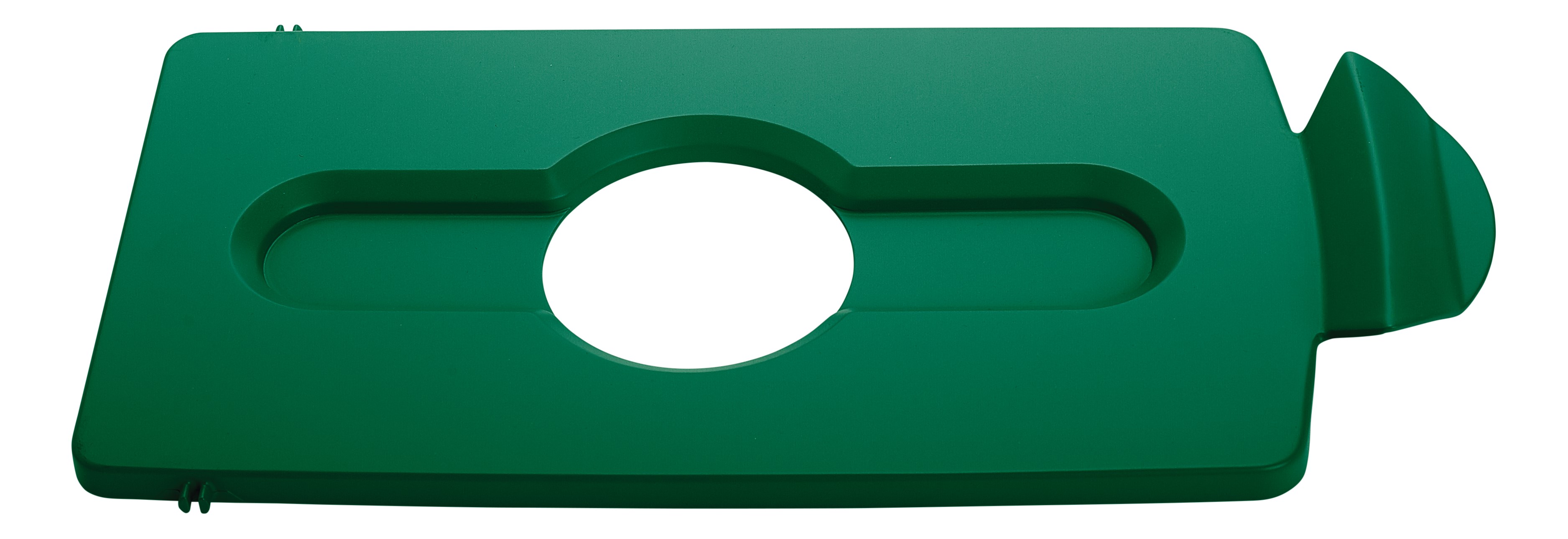 スリムジム® リサイクルステーション蓋インサートは、リサイクルを促進し、生産性を向上させる直感的な蓋開口部を提供します。