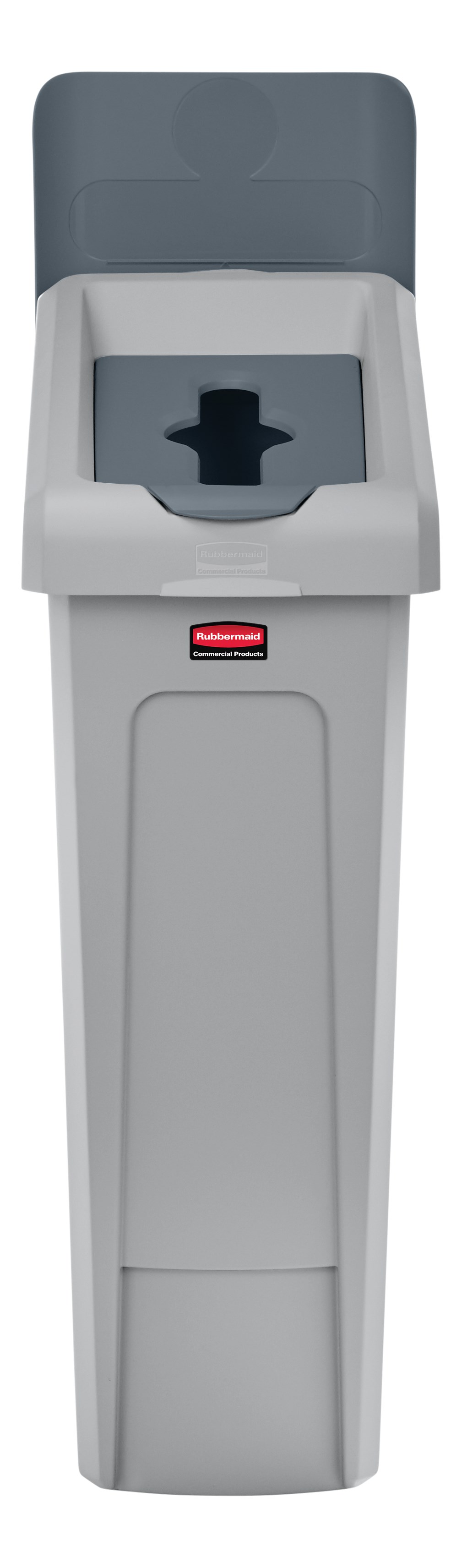 スリムジム® リサイクルステーション蓋インサートは、リサイクルを促進し、生産性を向上させる直感的な蓋開口部を提供します。