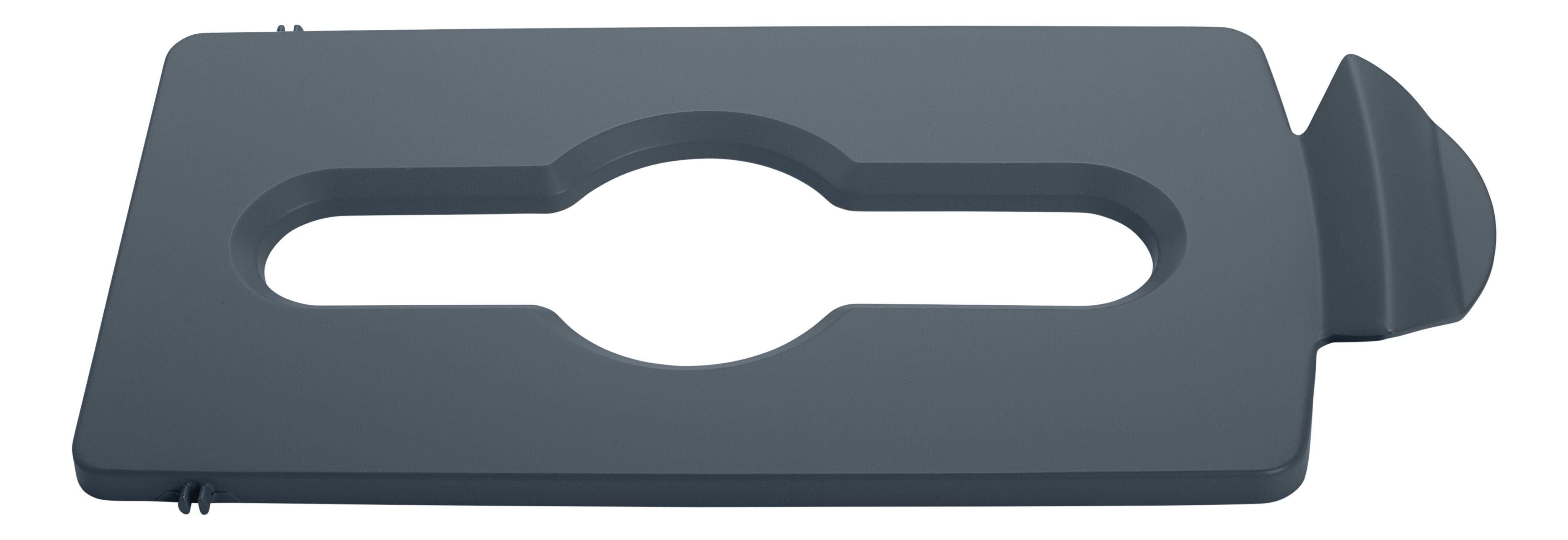 スリムジム® リサイクルステーション蓋インサートは、リサイクルを促進し、生産性を向上させる直感的な蓋開口部を提供します。