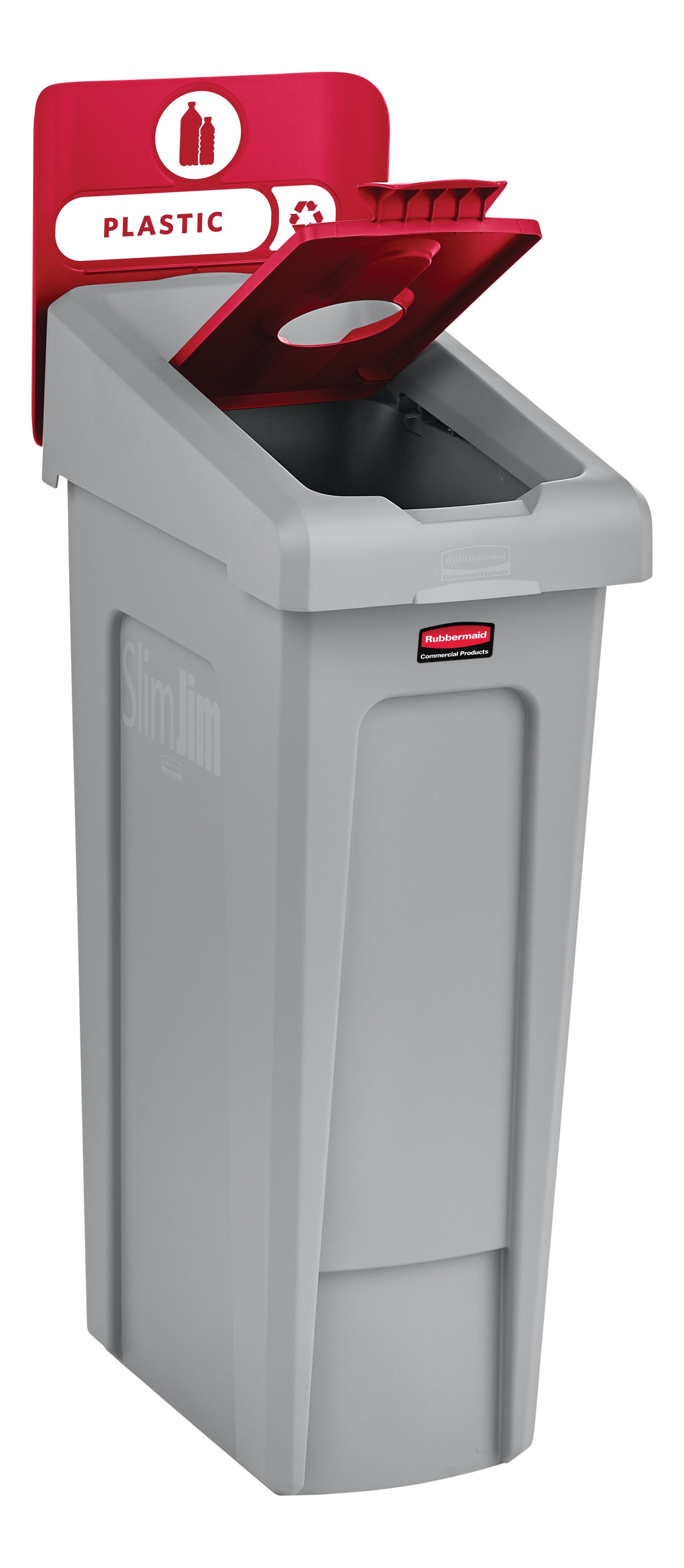 Slim Jim® Recycling Station Lid Inserts provide intuitive lid openings that promote recycling and improve productivity.