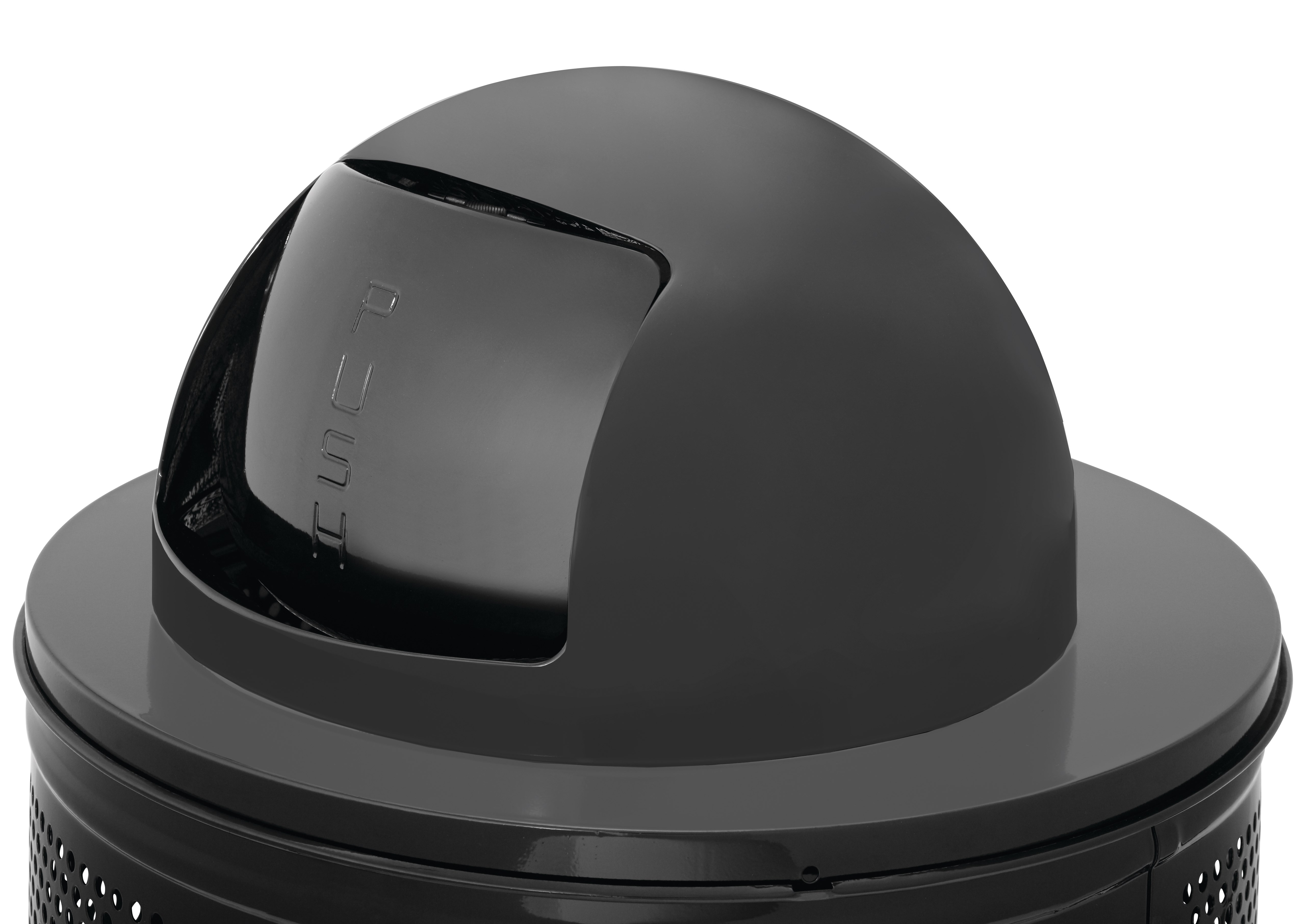 スチールドラムドームトップは自動開閉式の「プッシュ」ドアトップで、Rubbermaid Commercial 30ガロンスチールドラムコンテナと一緒に使用することでFactory-Mutal（FM）の承認を得られます。不快な臭いや見苦しい廃棄物を密閉します。