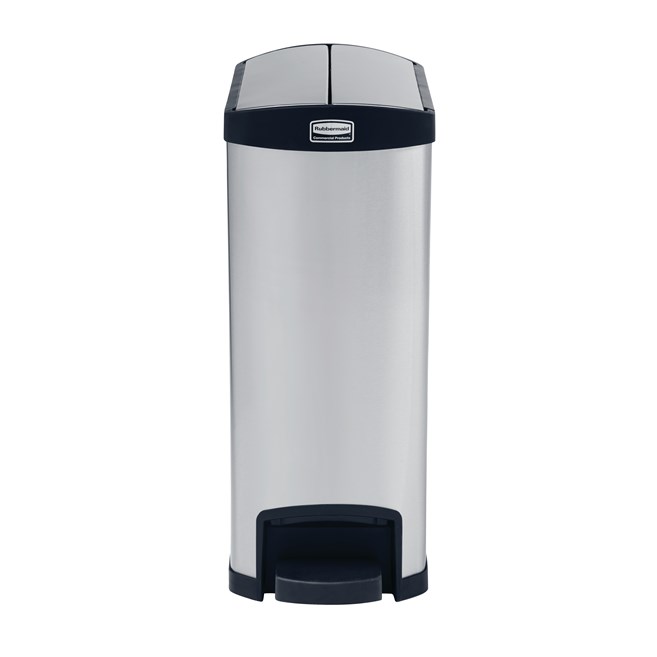 The Rubbermaid Commercial Impressions™ Step-On Container features a slim profile and small footprint to fit in tightest spaces. Impressions™ Step-On containers are constructed with premium-quality materials and meet the needs of any environment with efficiency, safety, and durability.