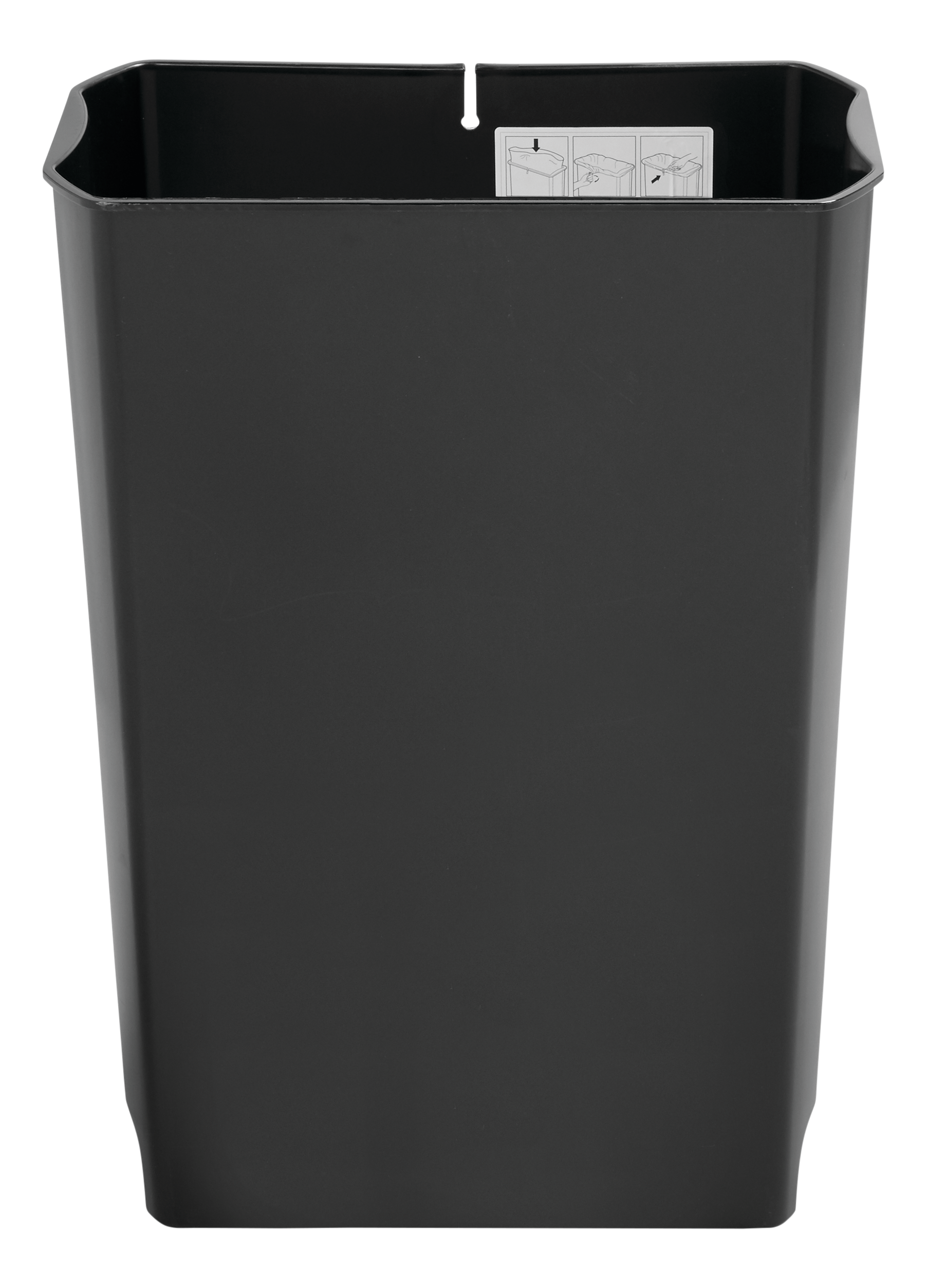 Le bac contribue à prolonger la durée de vie du collecteur à pédale Rubbermaid Slim Jim® version étroite (vendu séparément). En plastique non poreux résistant, ce bac est pourvu de contours lisses pour faciliter le nettoyage et de bandes de retenue qui maintiennent les sacs poubelle en place.