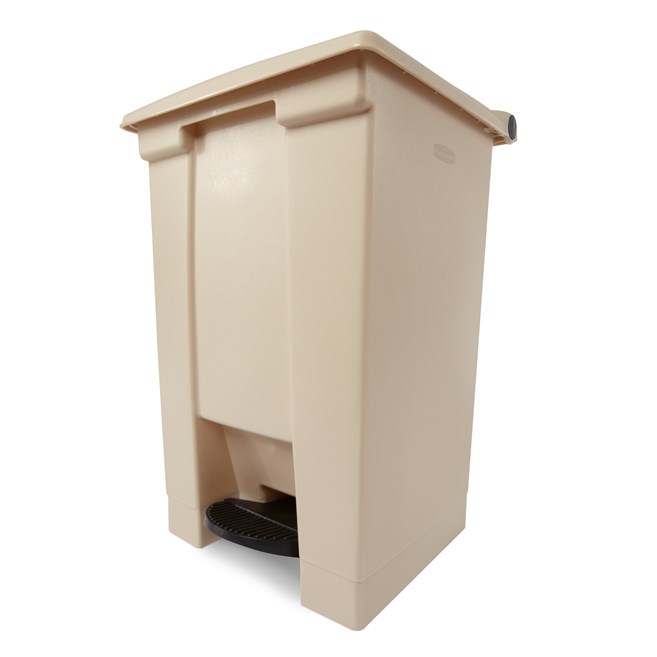 The Rubbermaid Commercial Legacy Step-On Container provides sanitary waste management. The step-on foot pedal reduces contamination and improves working conditions.
