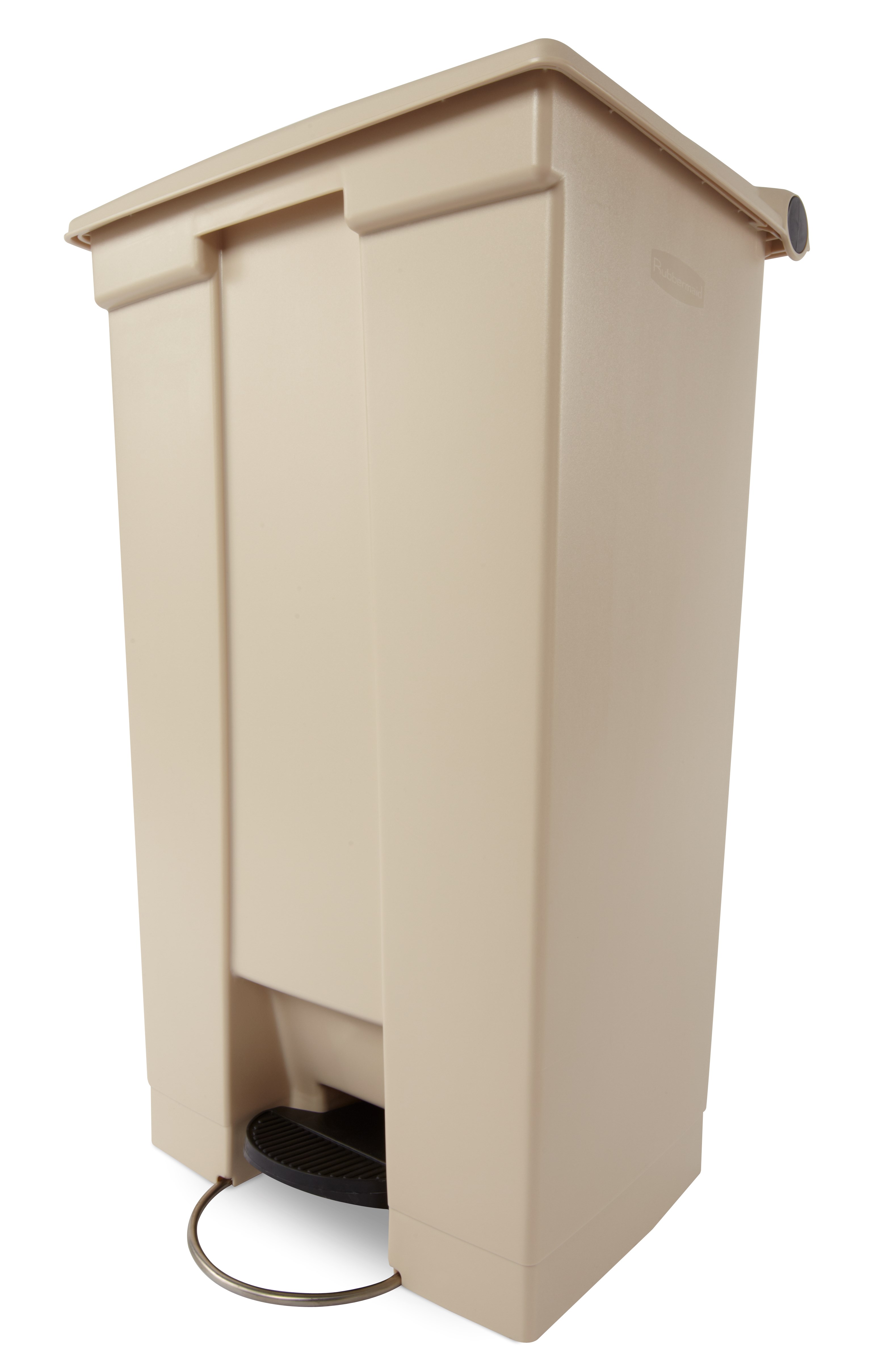The Rubbermaid Commercial Legacy Step-On Container provides sanitary waste management. The step-on foot pedal reduces contamination and improves working conditions.