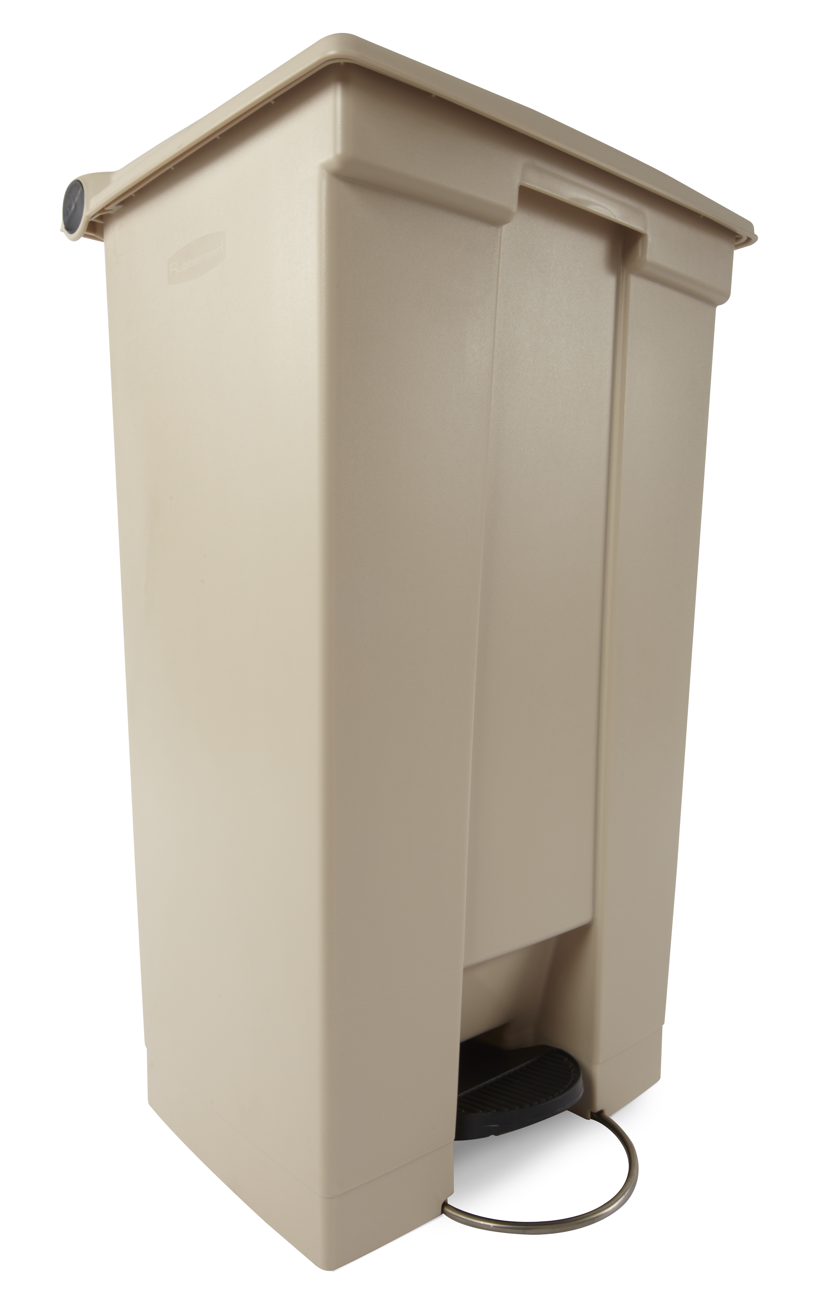 The Rubbermaid Commercial Step-On Container provides sanitary waste management.