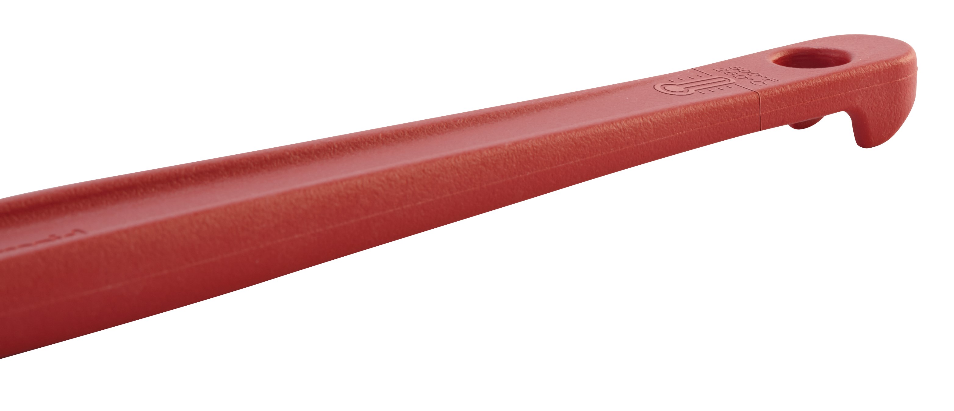 Rubbermaid Commercial high-heat scraper is for use in the kitchen. Blade is stain resistant and will not scratch cookware.