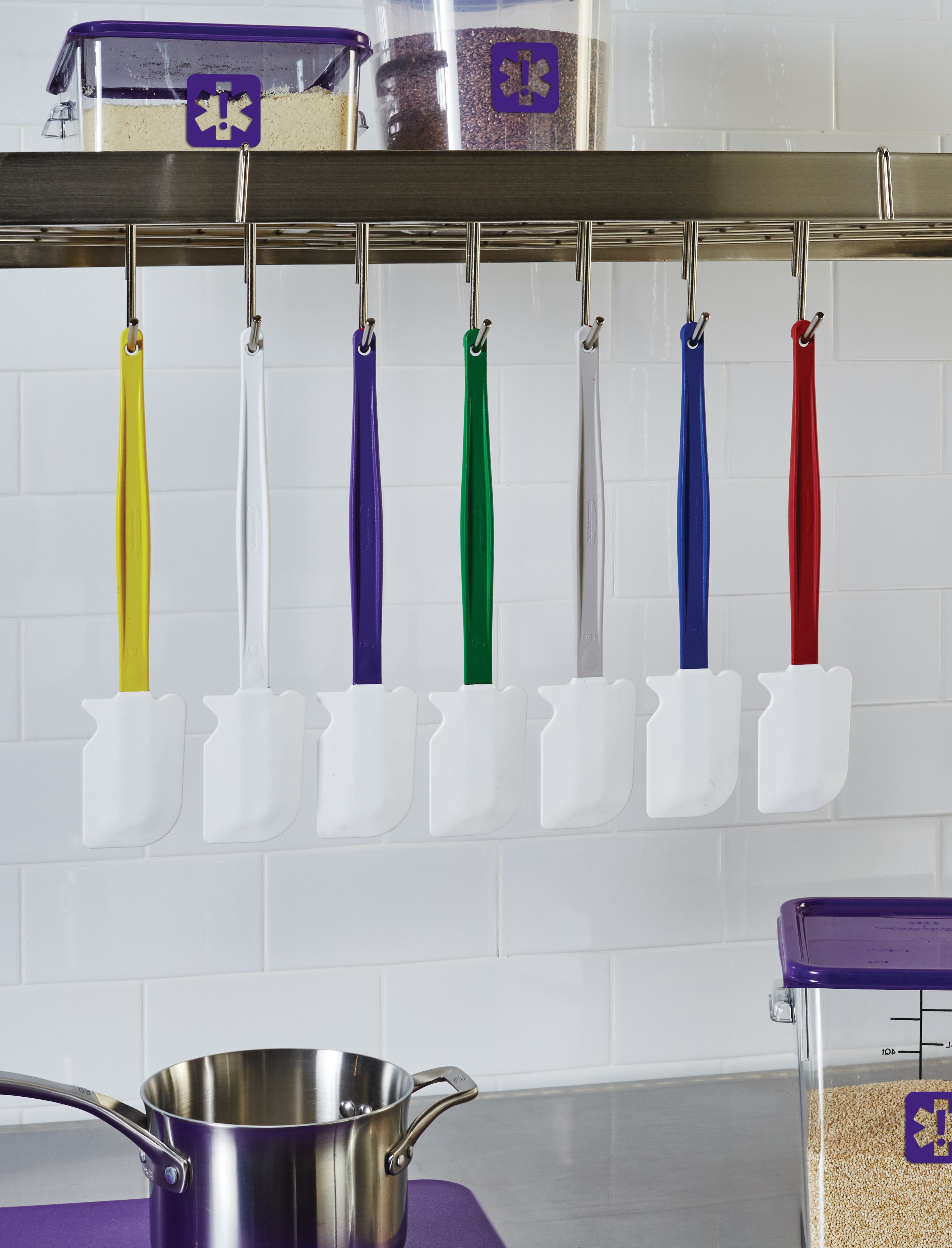The Rubbermaid Commercial seven colors of storage and prep tools help to reduce cross-contamination in your kitchen