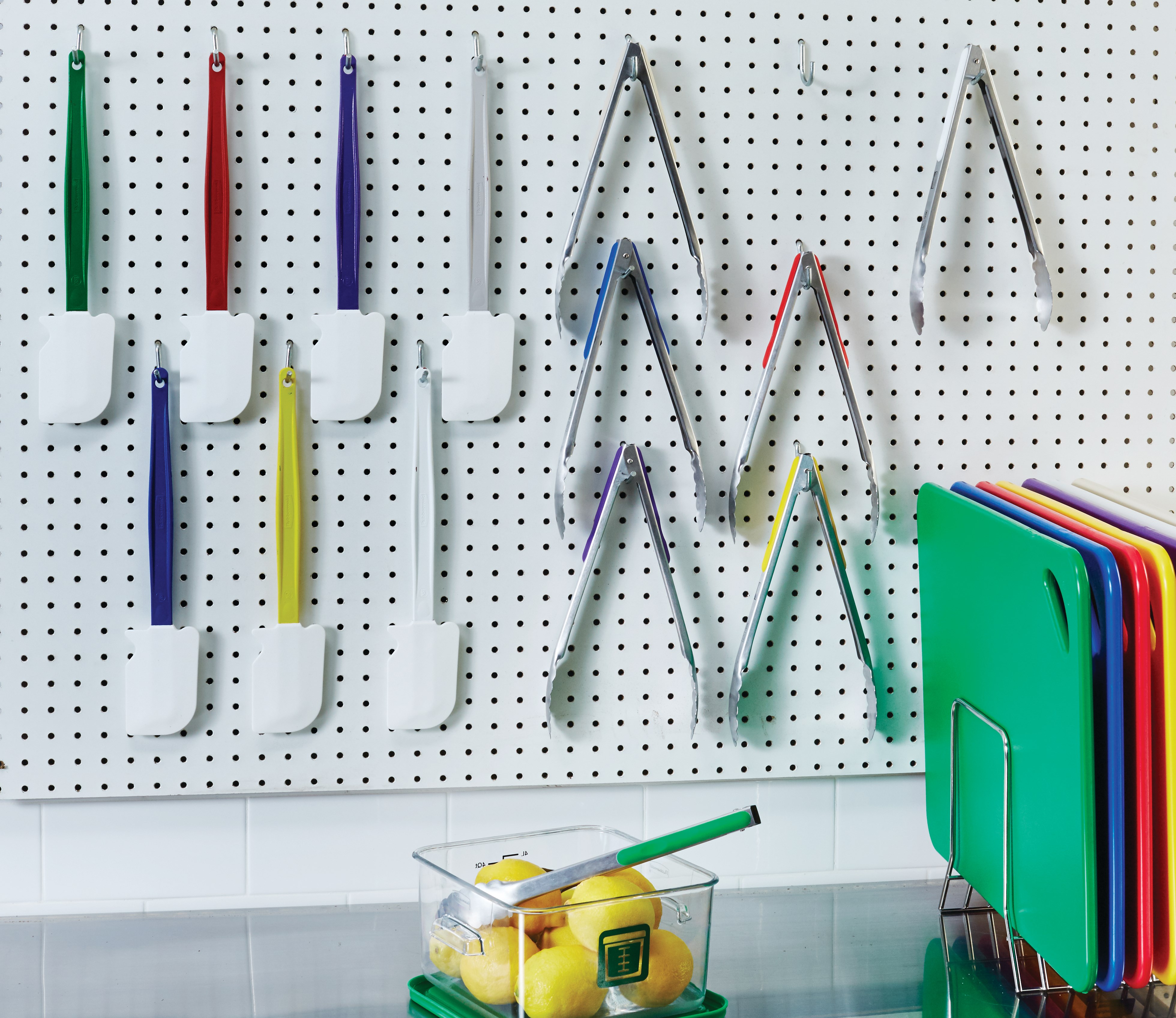 The Rubbermaid Commercial seven colors of storage and prep tools help to reduce cross-contamination in your kitchen