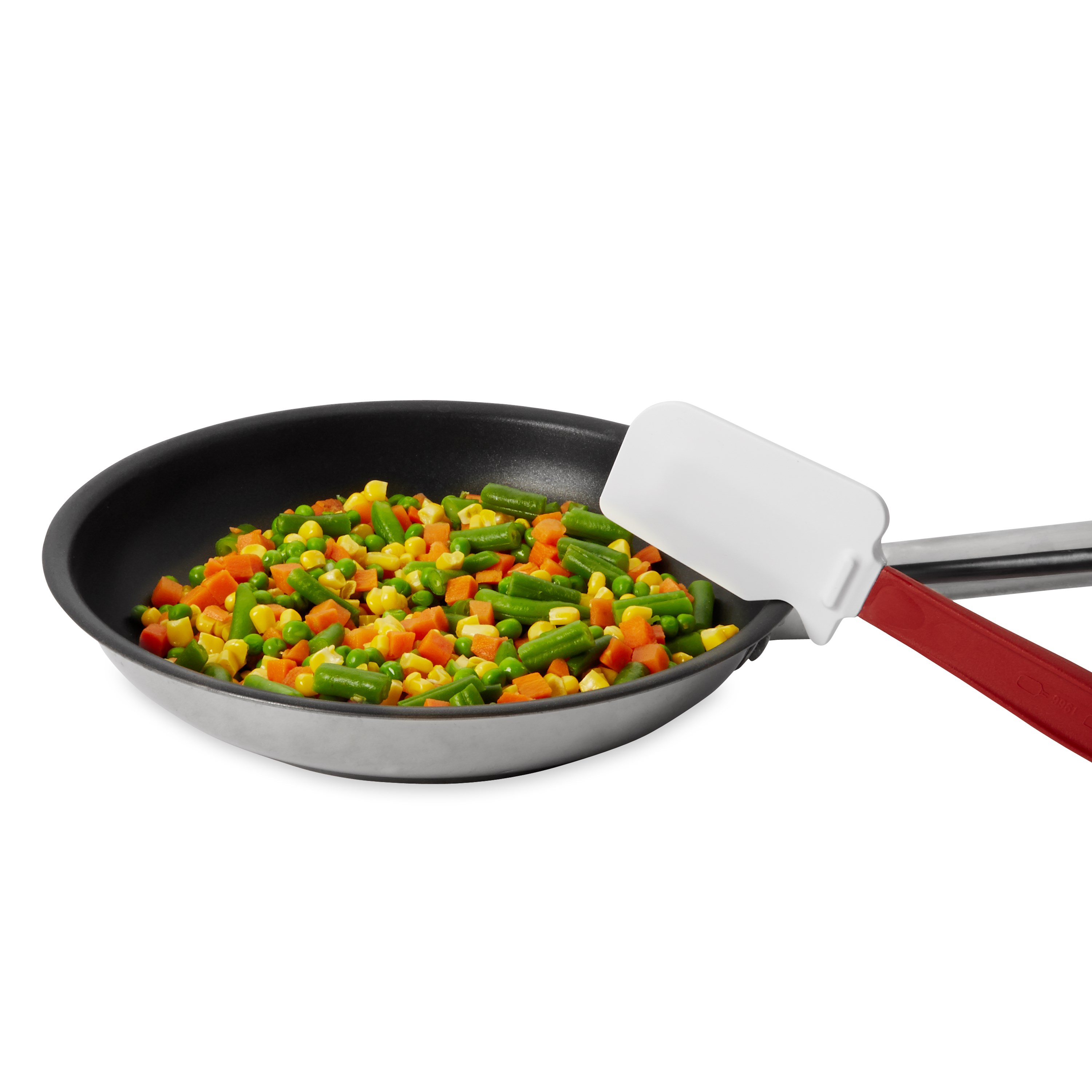 Rubbermaid Commercial high-heat scraper is for use in the kitchen. Blade is stain resistant and will not scratch cookware.