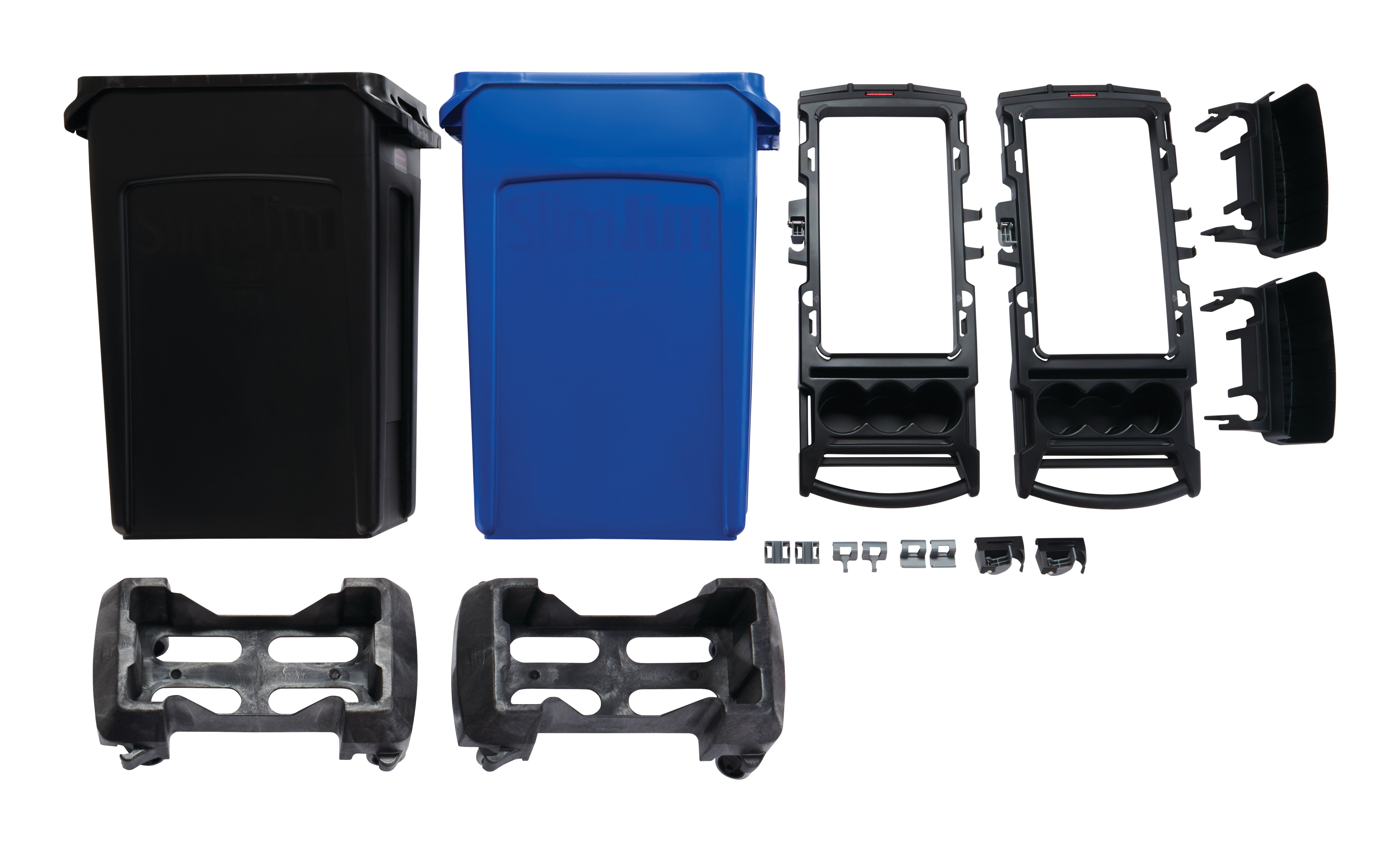 Rubbermaid Commercial 2-Stream Slim Jim® Cleaning Cart is a compact and purpose-built solution for all-in-one sanitation and waste collection. The cleaning cart helps store and transport common cleaning tools, hand sanitizer, and disinfecting wipes. It consolidates all the supplies you need in one solution to reduce trips and improve cleaning productivity.