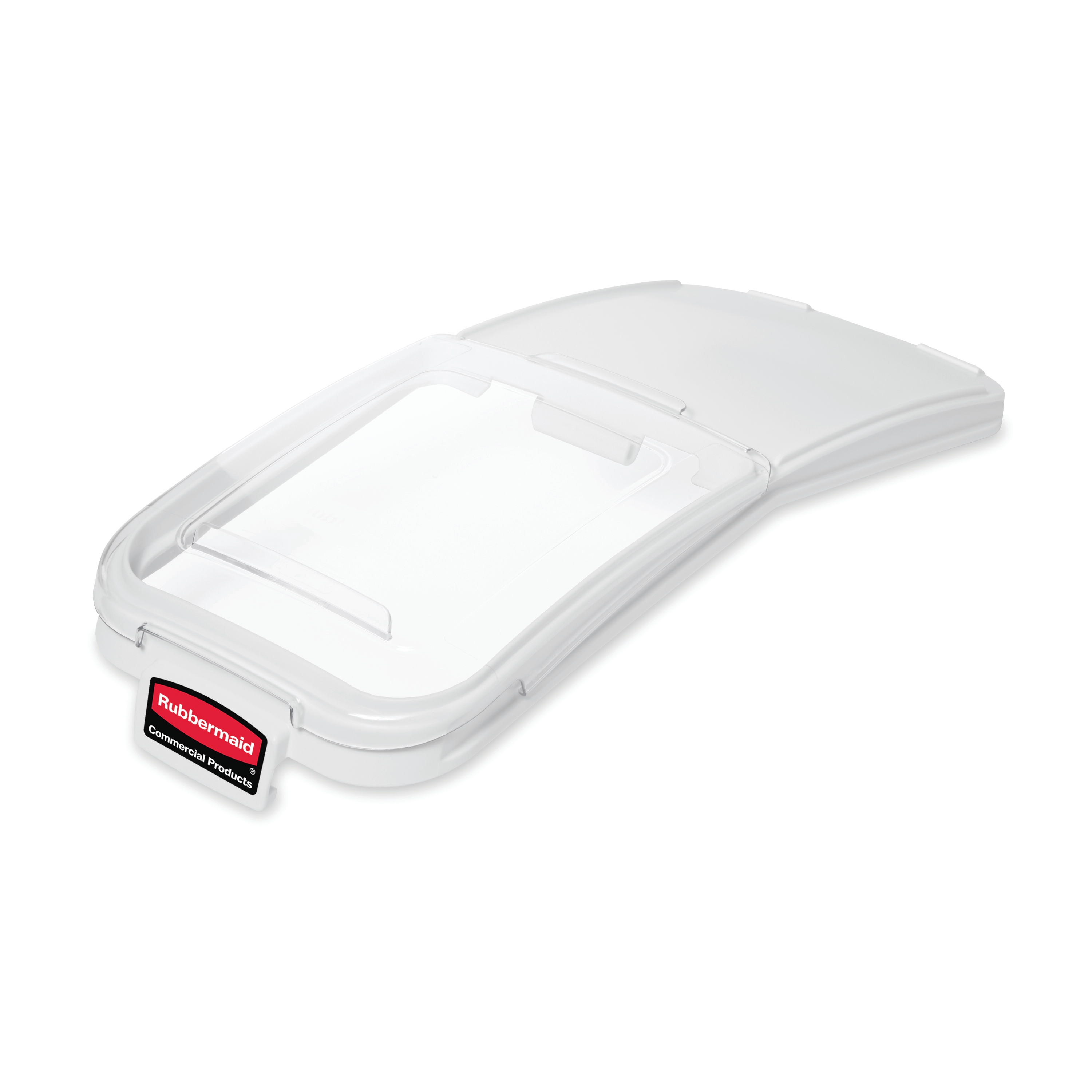 Lid for mobile ingredient bin with patent-pending one handed access and integrated measuring tool