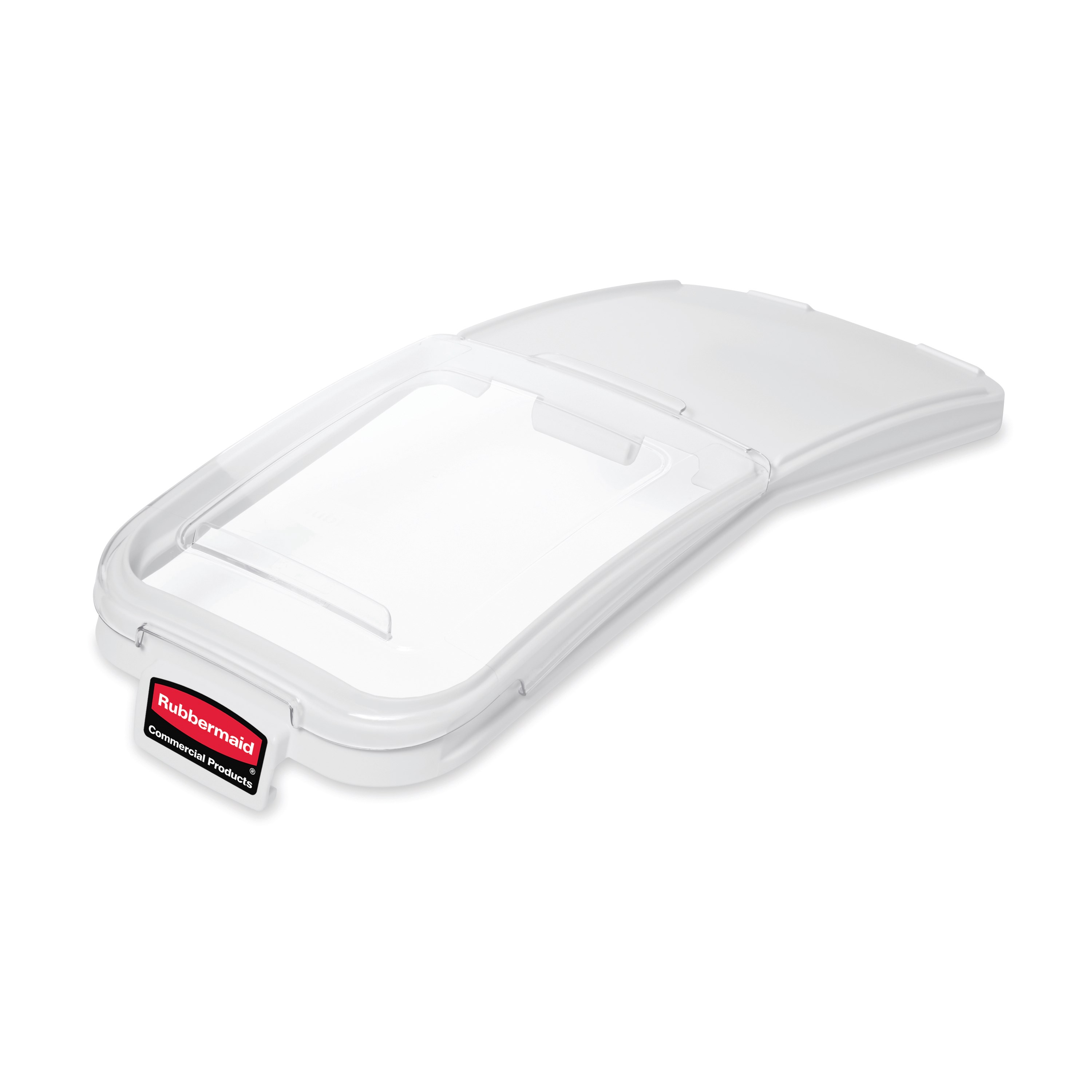 Lid for mobile ingredient bin with patent-pending one handed access and integrated measuring tool