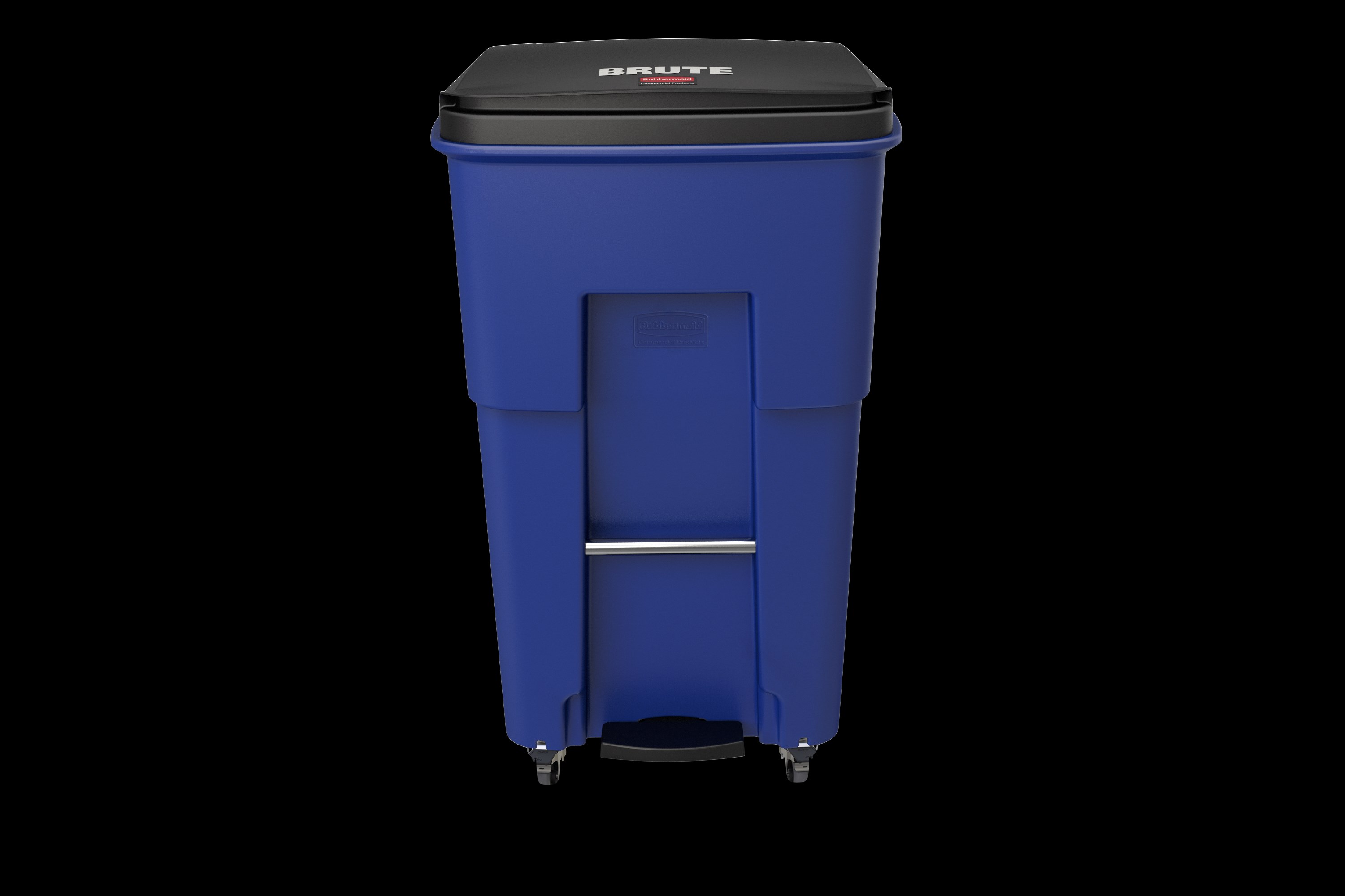 The Rubbermaid Commercial Step-On Rollouts with Casters facilitate hands-free waste disposal with the added benefit of superior mobility. Front swivel casters distribute weight evenly for enhanced maneuverability.
