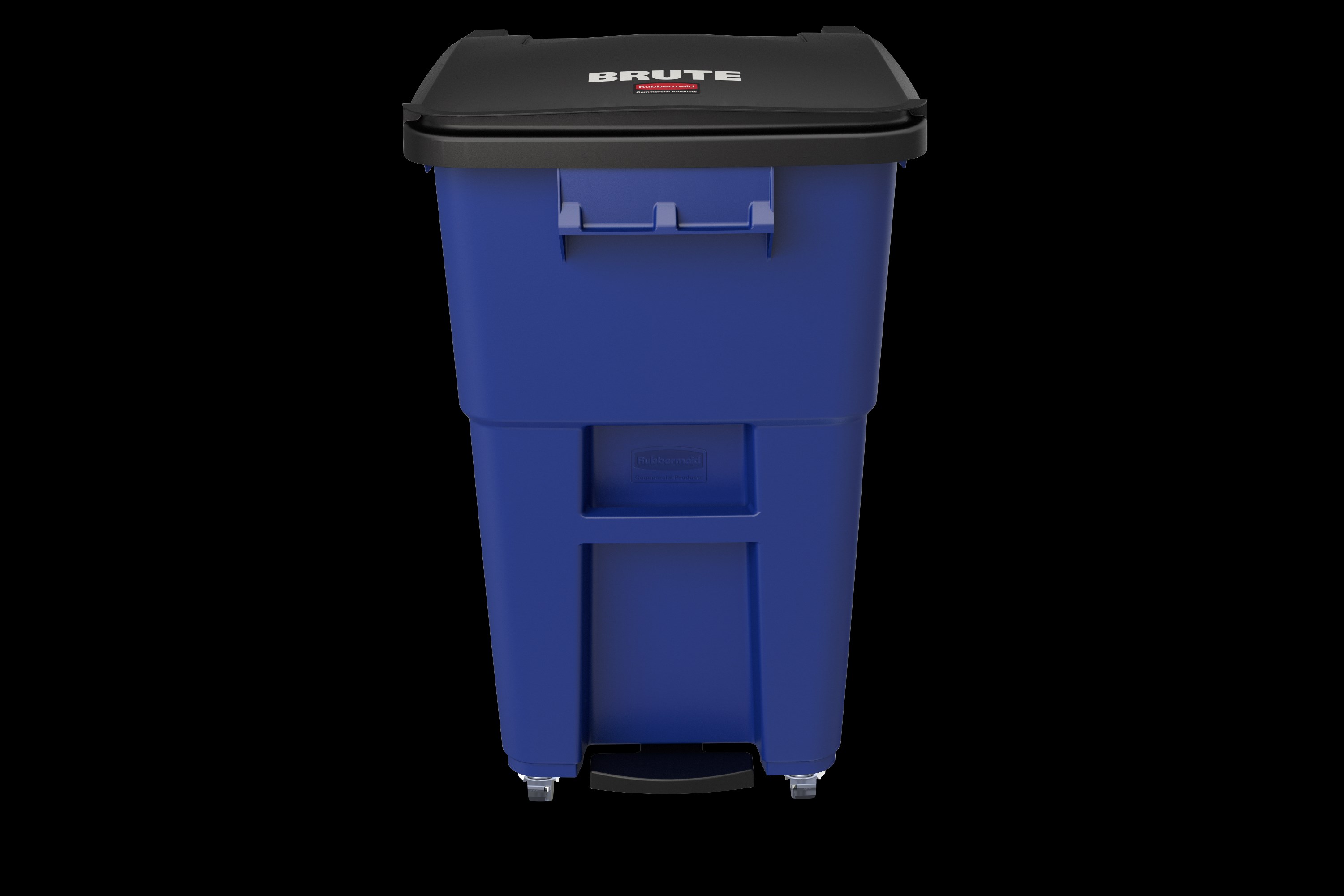 The Rubbermaid Commercial Step-On Rollouts with Casters facilitate hands-free waste disposal with the added benefit of superior mobility. Front swivel casters distribute weight evenly for enhanced maneuverability.