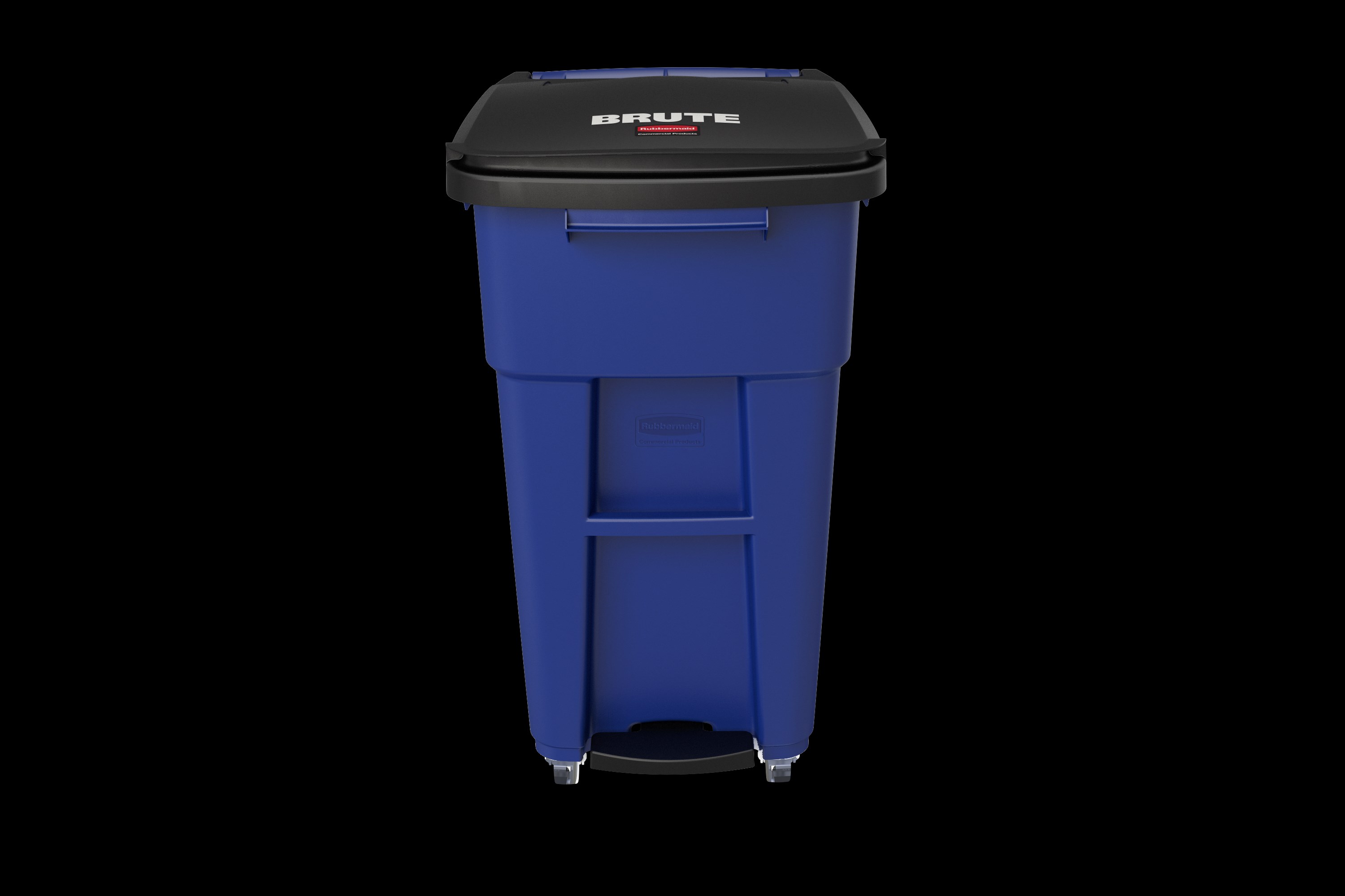 The Rubbermaid Commercial Step-On Rollouts with Casters facilitate hands-free waste disposal with the added benefit of superior mobility. Front swivel casters distribute weight evenly for enhanced maneuverability.
