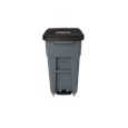 The Rubbermaid Commercial Step-On Rollouts with Casters facilitate hands-free waste disposal with the added benefit of superior mobility. Front swivel casters distribute weight evenly for enhanced maneuverability.