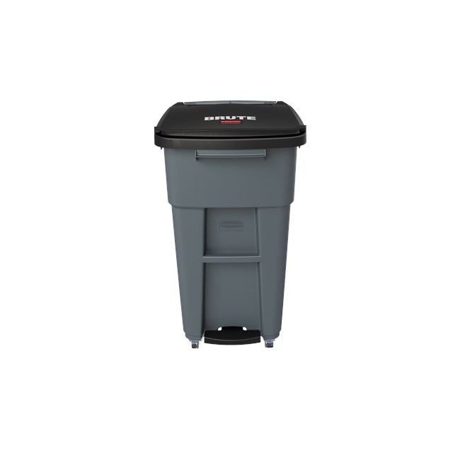 The Rubbermaid Commercial Step-On Rollouts with Casters facilitate hands-free waste disposal with the added benefit of superior mobility. Front swivel casters distribute weight evenly for enhanced maneuverability.