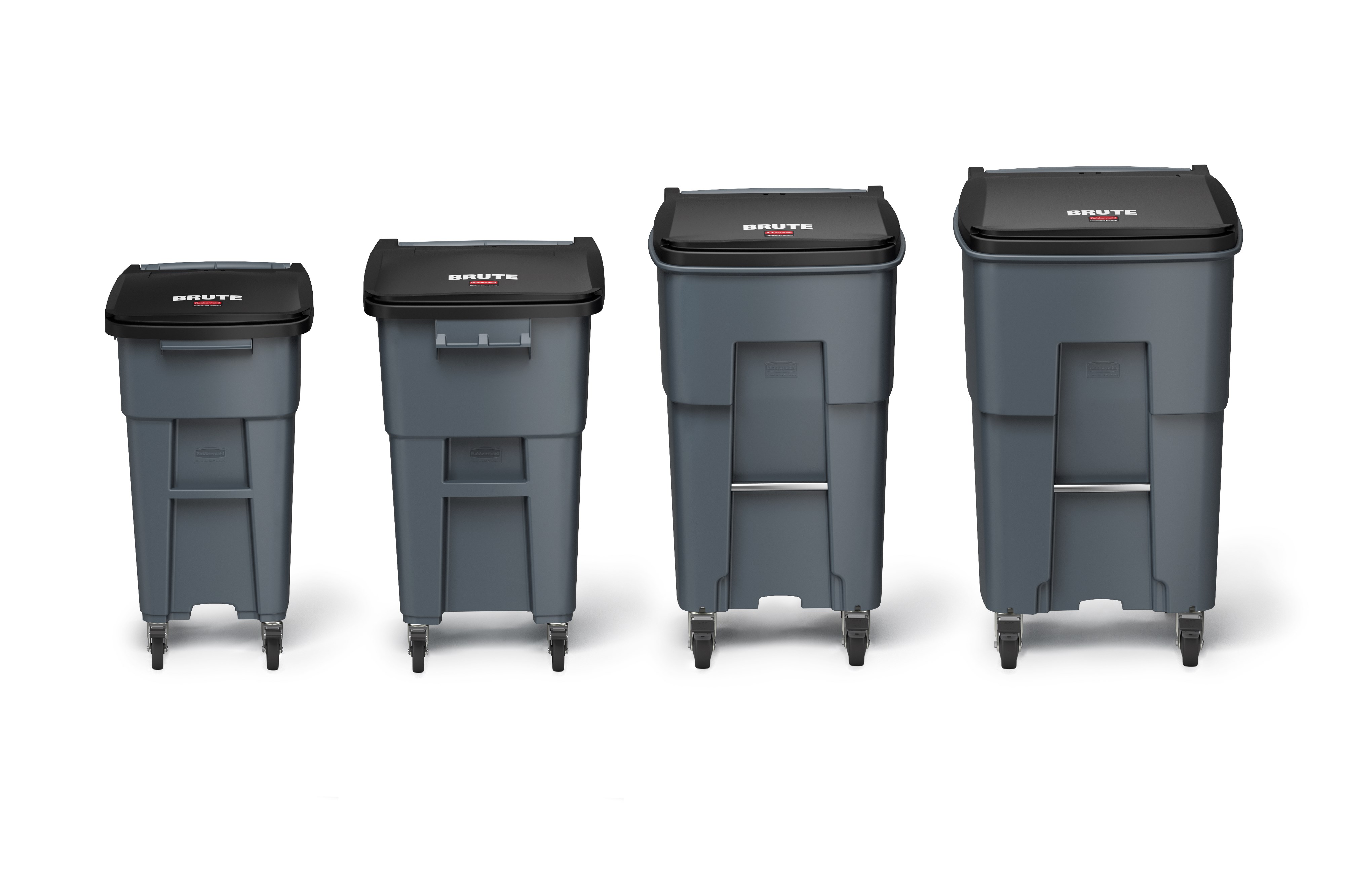 The Rubbermaid Commercial Rollouts with Casters are ideal for collecting, consolidating, and transporting heavy facility waste. Front swivel casters distribute weight evenly for superior mobility and handling.