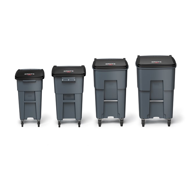 The Rubbermaid Commercial Rollouts with Casters are ideal for collecting, consolidating, and transporting heavy facility waste. Front swivel casters distribute weight evenly for superior mobility and handling.