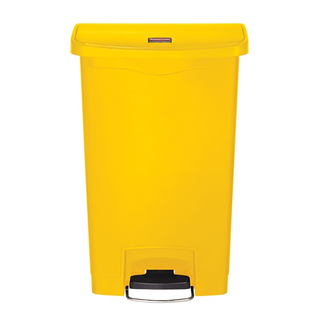 The Rubbermaid Commercial Streamline®  Step-On Container features a slim profile and small footprint to fit in tightest spaces. Streamline®  Step-On containers are constructed with premium-quality materials and meet the needs of any environment with efficiency, safety, and durability.