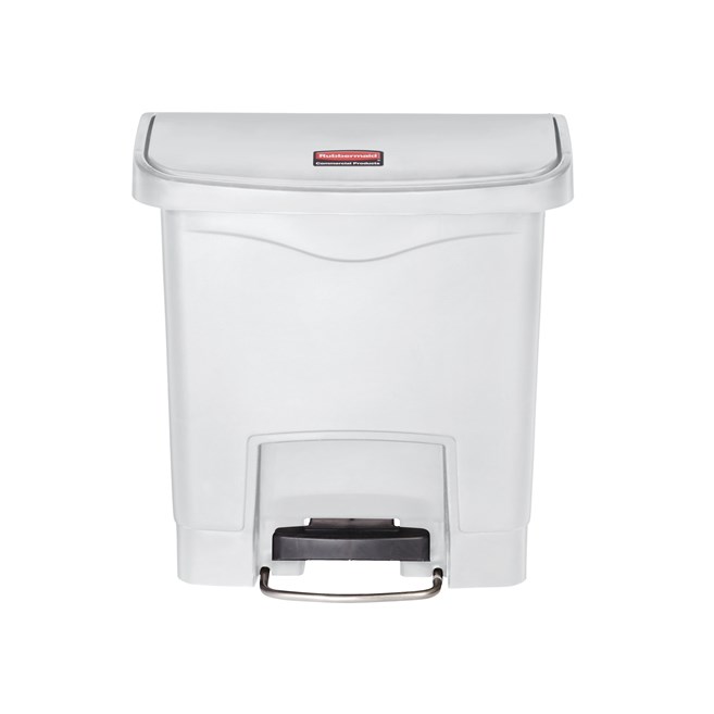 The Rubbermaid Commercial Streamline®  Step-On Container features a slim profile and small footprint to fit in tightest spaces. Streamline®  Step-On containers are constructed with premium-quality materials and meet the needs of any environment with efficiency, safety, and durability.