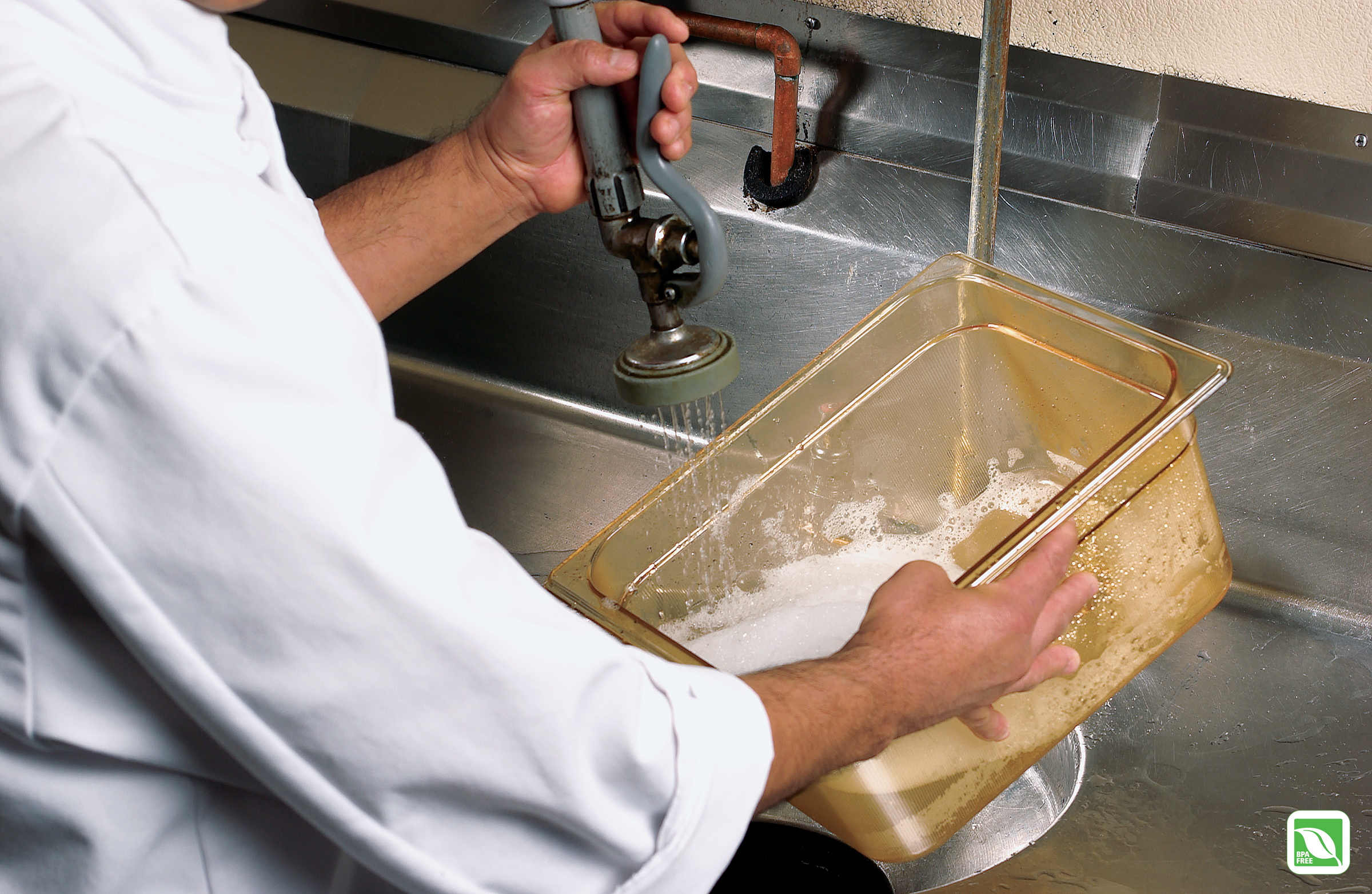 Heavy Duty Hot food pans in industry standard, gastronorm sizes.  Steam table and microwave safe