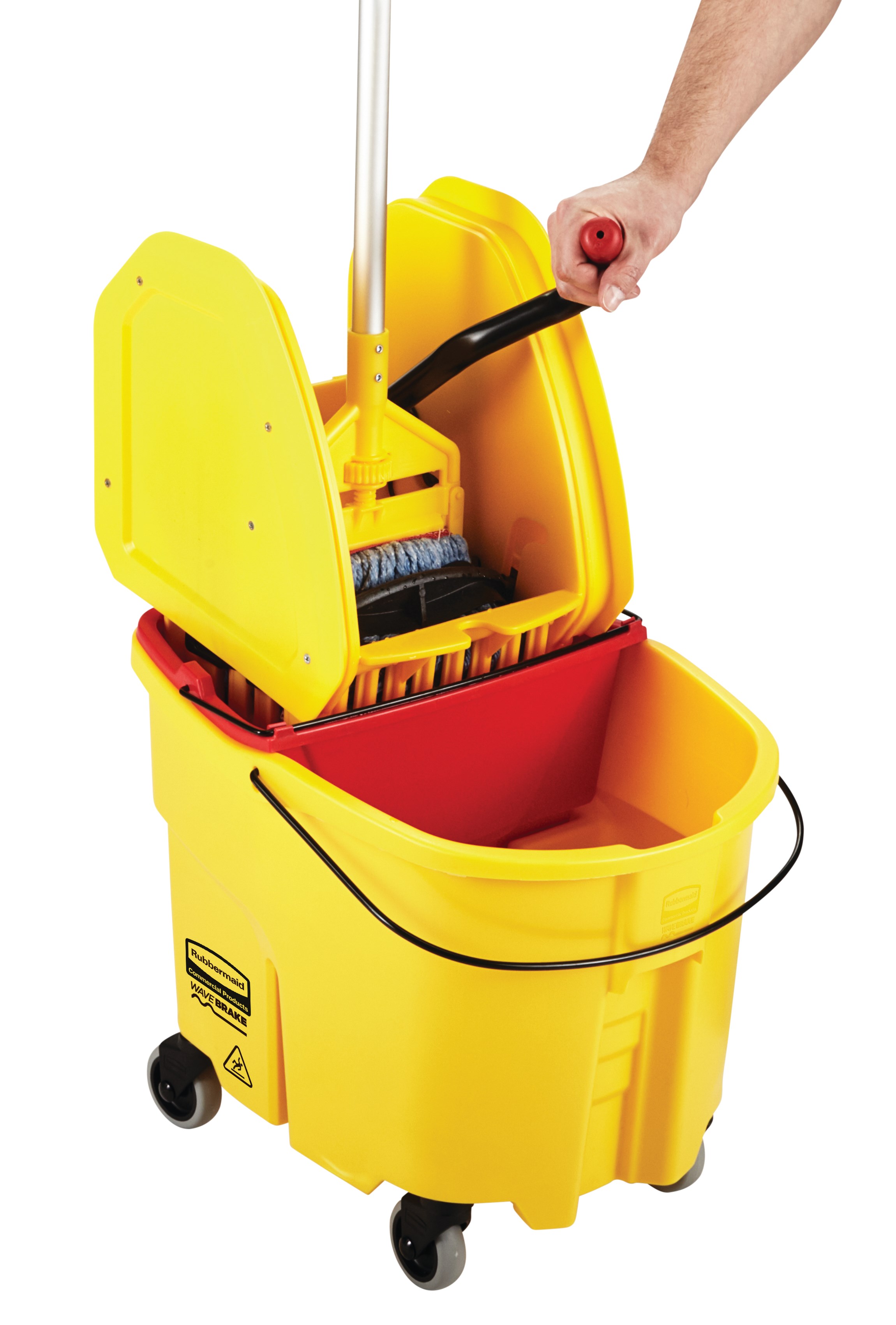 The Rubbermaid Commercial WaveBrake® Dirty Water Bucket keeps dirty water separate from clean water, helping to reduce the potential for cross-contamination. Executive Series™ WaveBrake® include the dirty water bucket as standard.