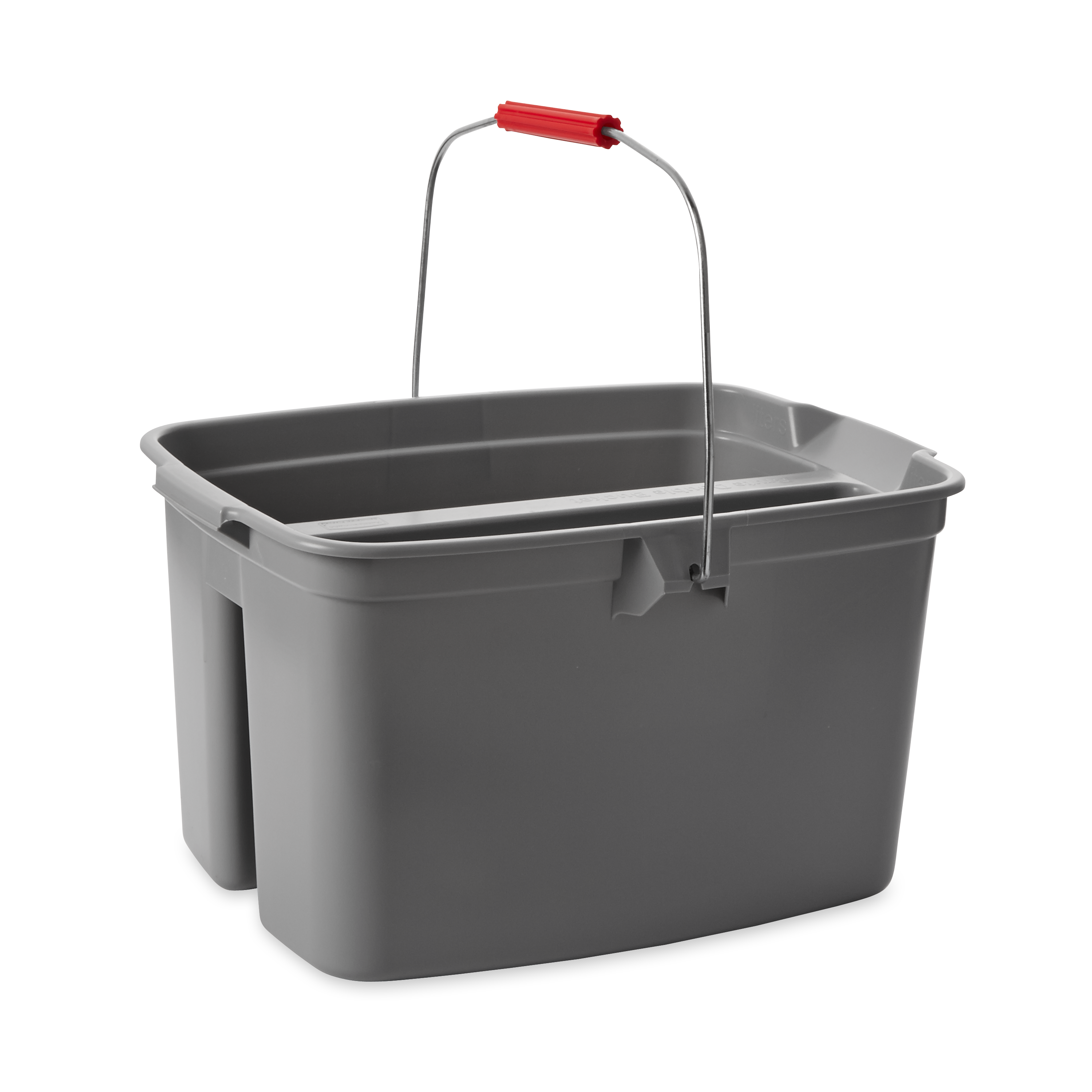 The Rubbermaid Commercial Double Pail Plastic Bucket makes using a sponge mop simple.