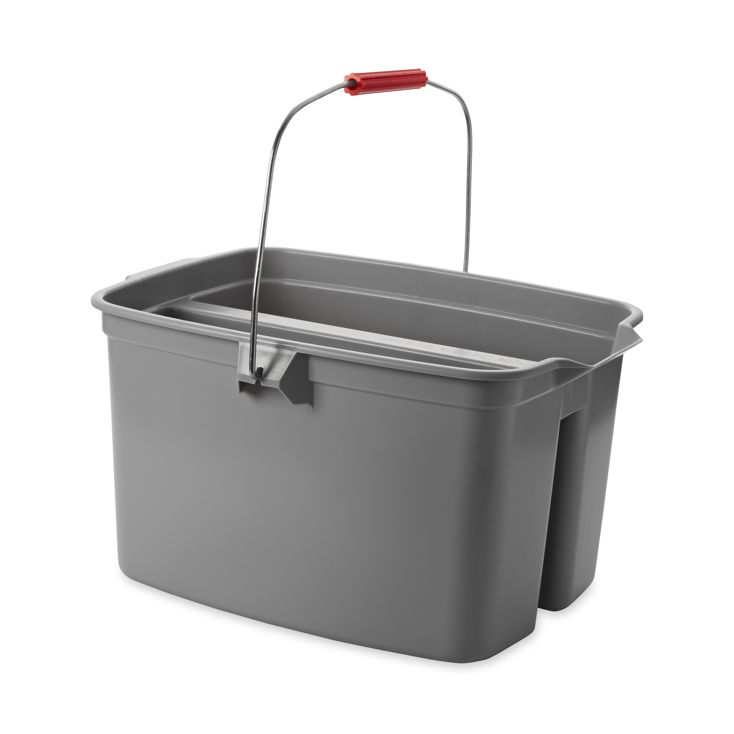 The Rubbermaid Commercial Double Pail Plastic Bucket makes using a sponge mop simple.