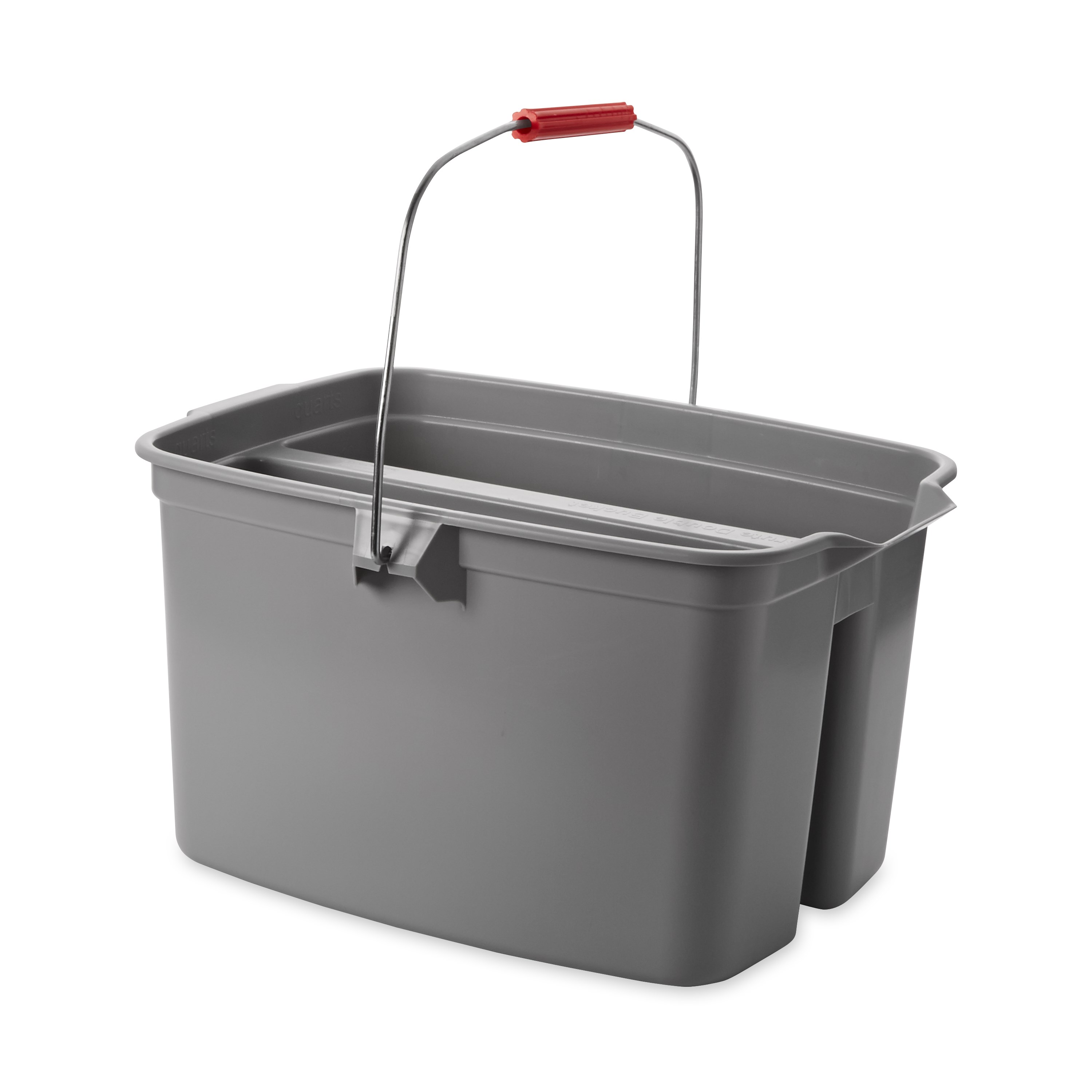 The Rubbermaid Commercial Double Pail Plastic Bucket makes using a sponge mop simple.