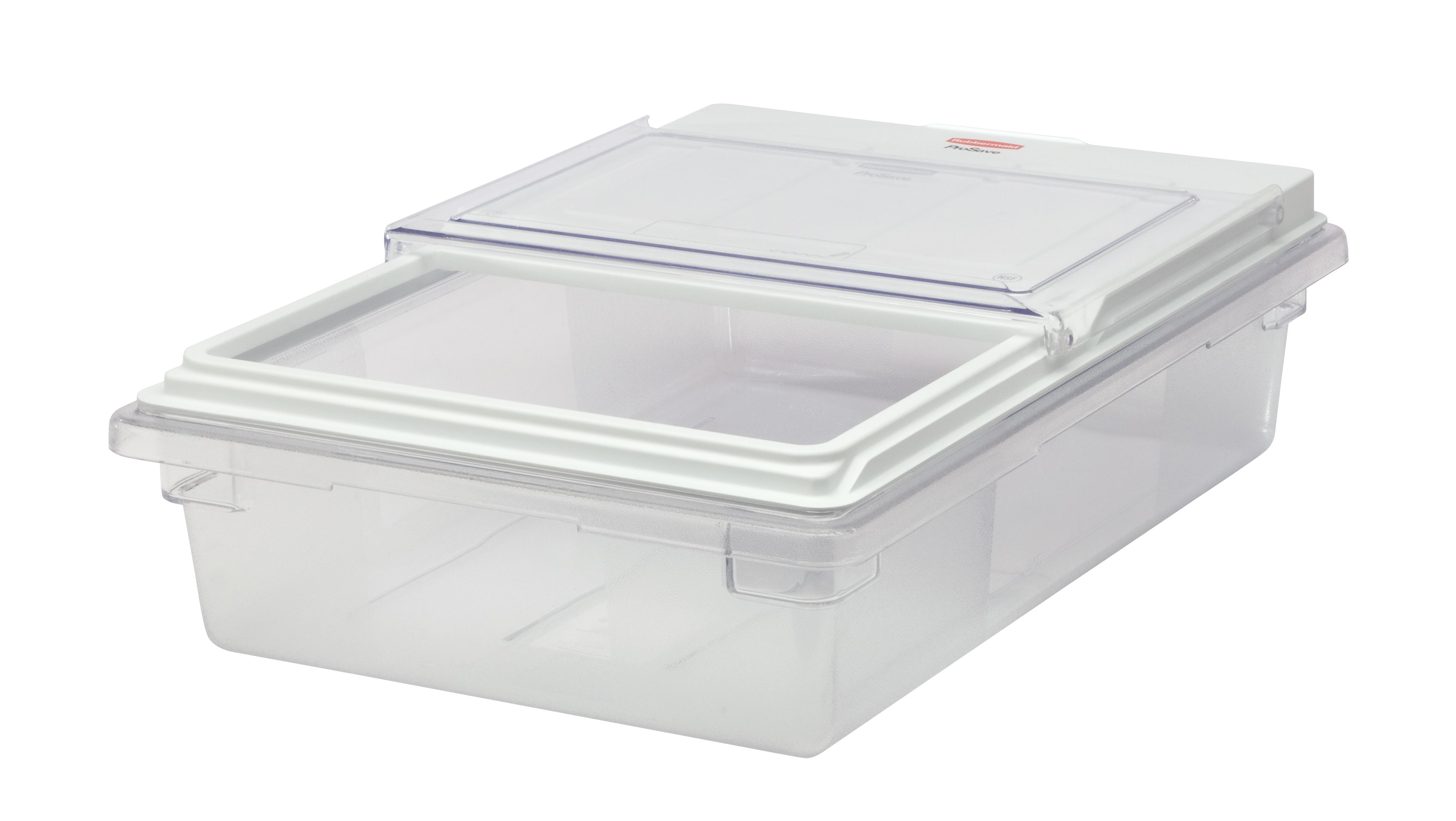 ProSave® Sliding lid helps provide an integrated solution by fitting on all clear food boxes.  The lid slides back or flips up for proper food storage and easy access.