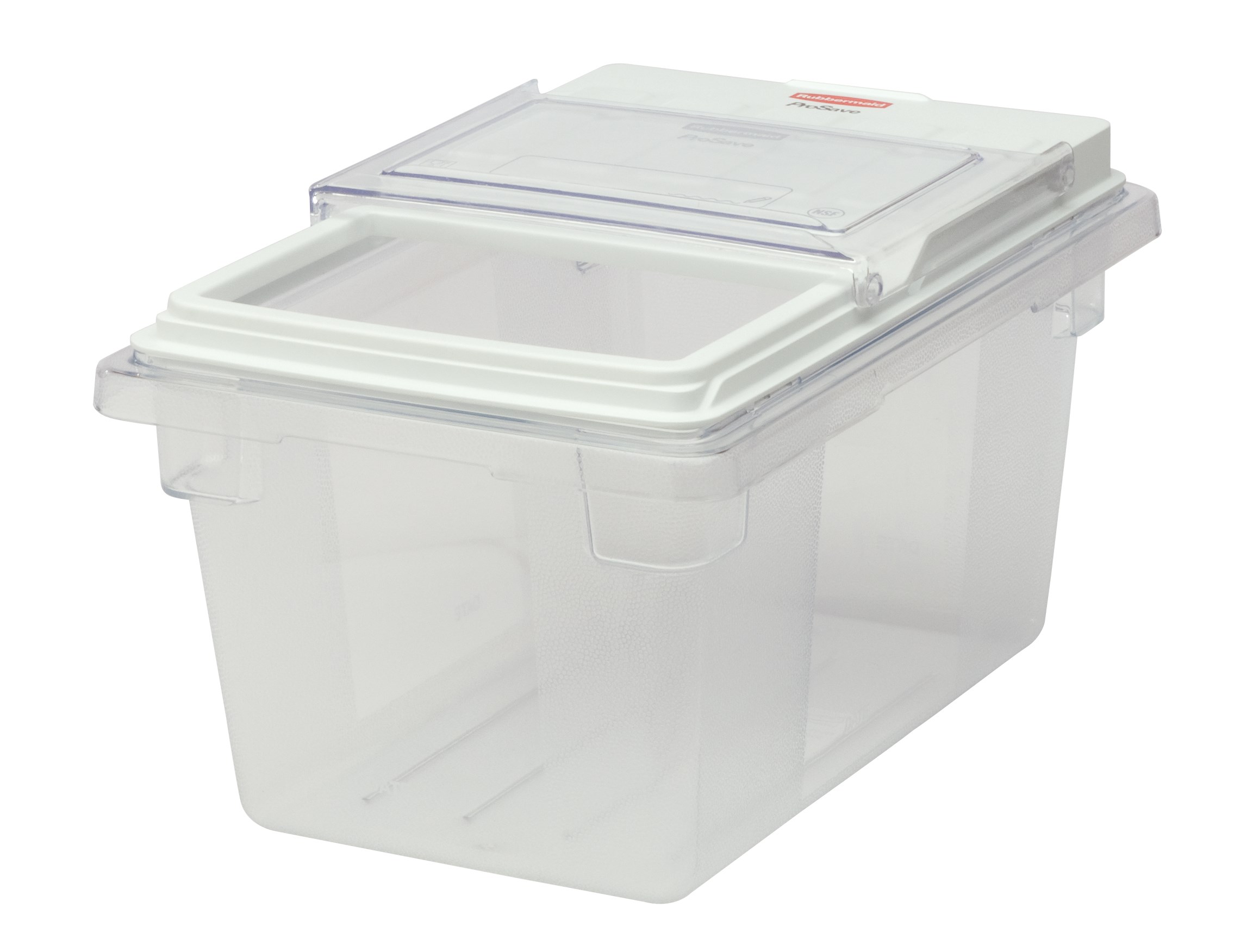 ProSave® Sliding lid helps provide an integrated solution by fitting on all clear food boxes.  The lid slides back or flips up for proper food storage and easy access.