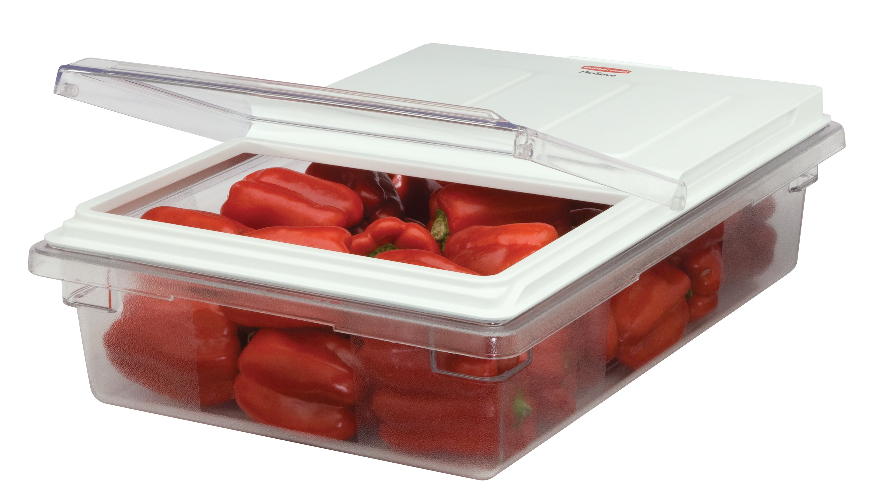 ProSave® Sliding lid helps provide an integrated solution by fitting on all clear food boxes.  The lid slides back or flips up for proper food storage and easy access.