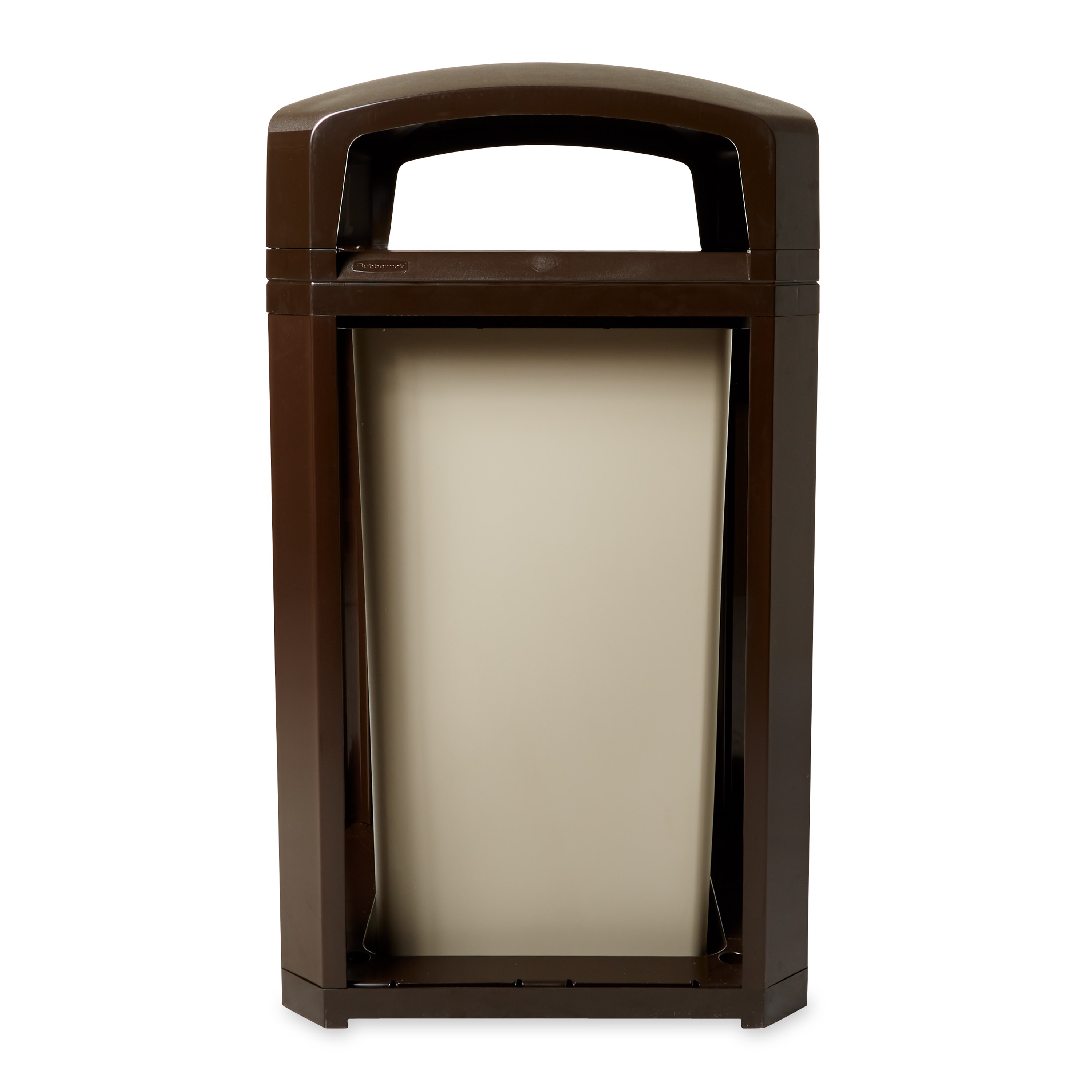 Landmark Series® Containers with Domed Top are the ideal solution for high-volume outdoor waste collection. Easy-to-service design features a hinged top with a stay-open strap to access rigid liner for quick waste removal.