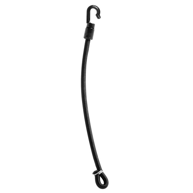 The Vacuum Bungee is for use with Cleaning and Housekeeping Carts to help secure vacuums, Pulse Mops, and other stick goods with larger handles.