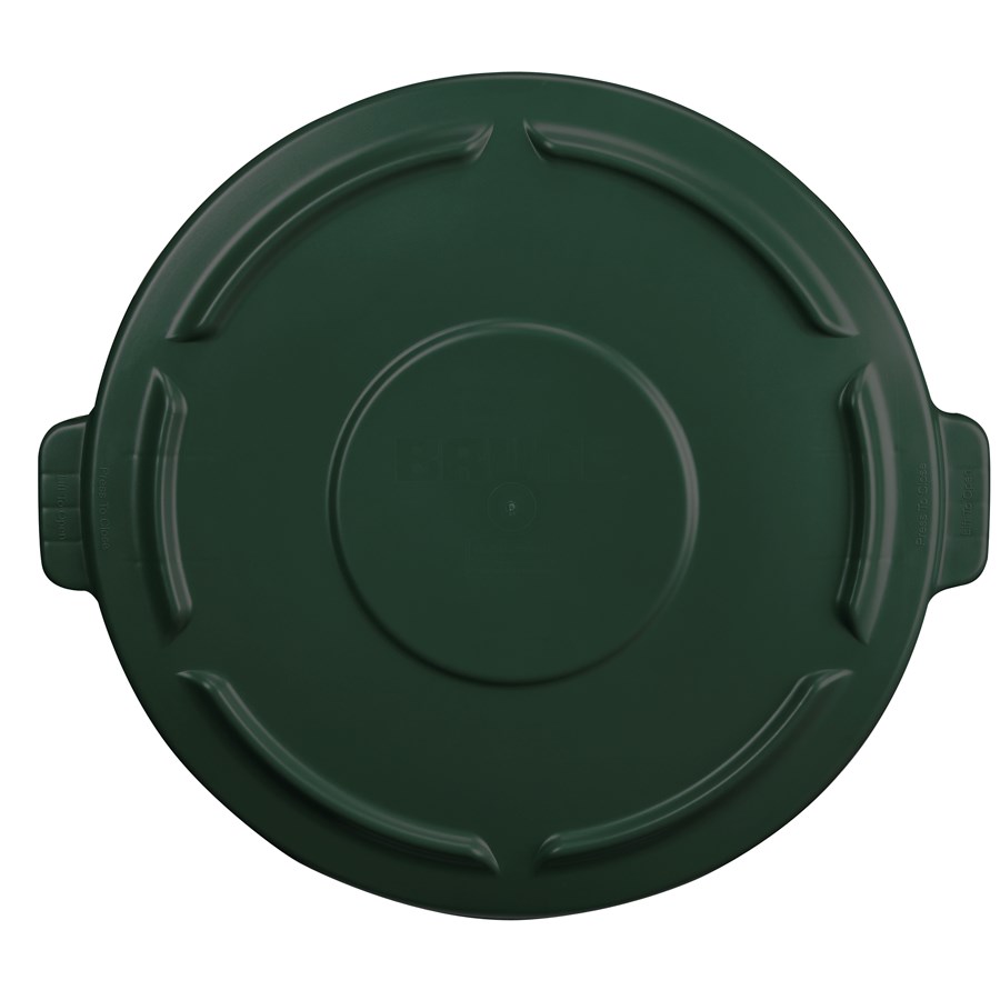 The Rubbermaid Commercial BRUTE® Self-Draining Lids feature self-draining channels that prevent water from pooling.