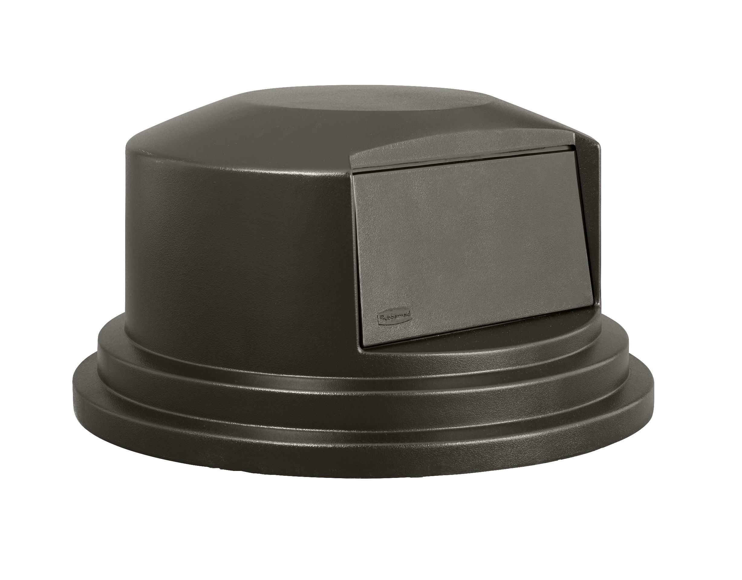 Rubbermaid Commercial Vented BRUTE® Dome Top Lidは、スナップロック式でぴったりフィット。スプリングドアでゴミ捨てが簡単で、虫の侵入も防ぎます。