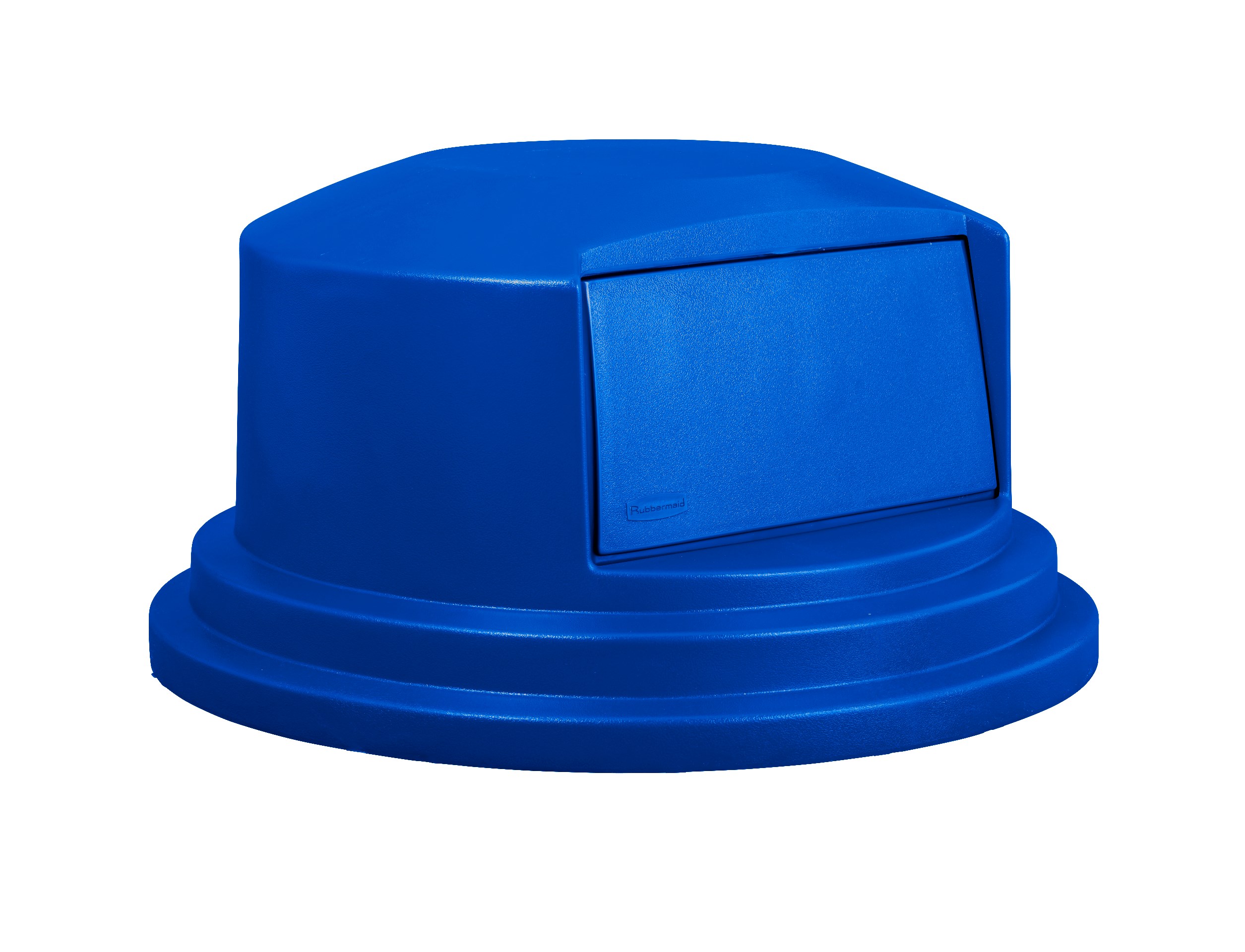 The Rubbermaid Commercial Vented BRUTE® Dome Top Lid is built tough with a snap-lock design for a perfect fit. A spring door makes trash disposal easy and prevents insects from entering the receptacle.